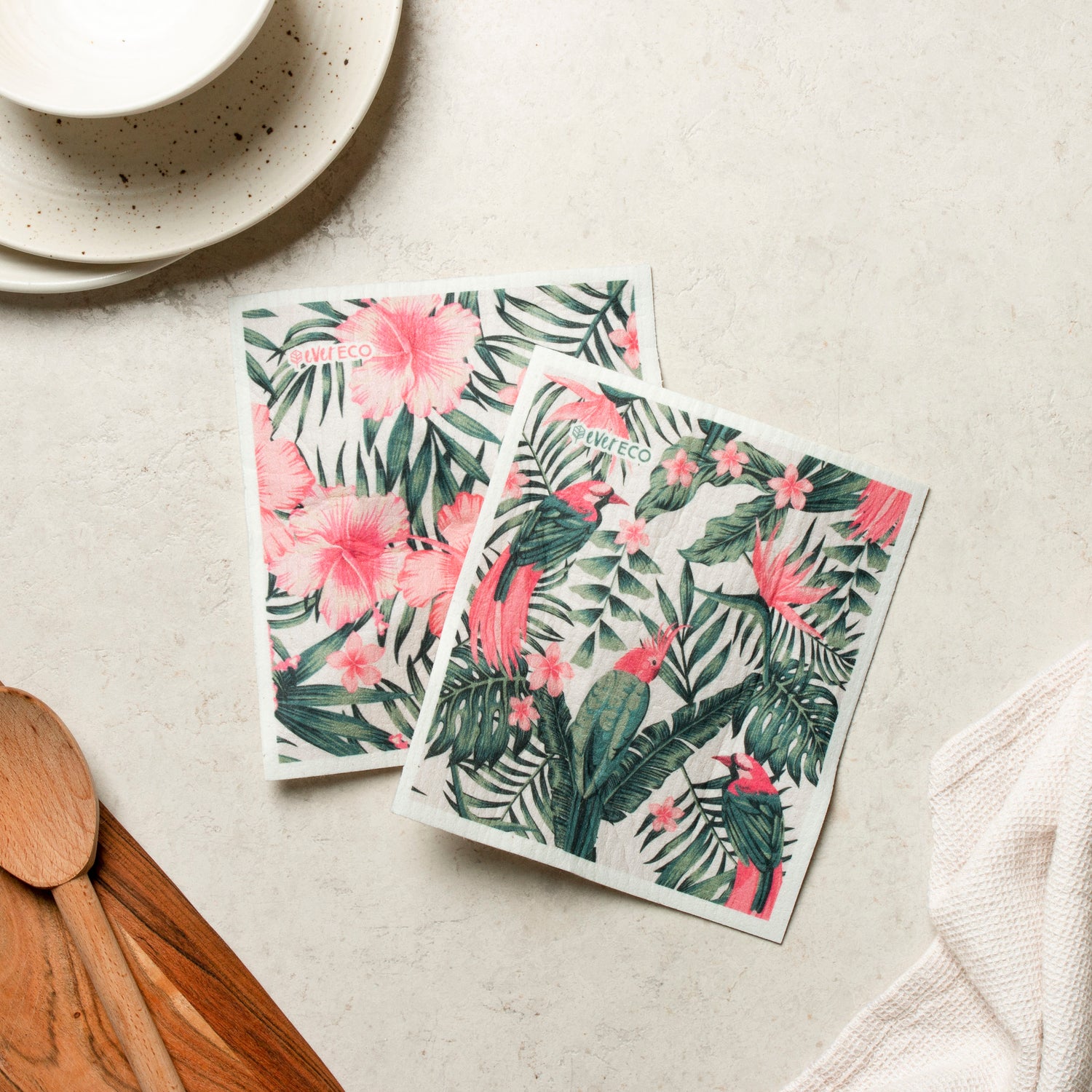 Ever Eco Sponge Cloths Hawaiian Hibiscus - 2 Pack
