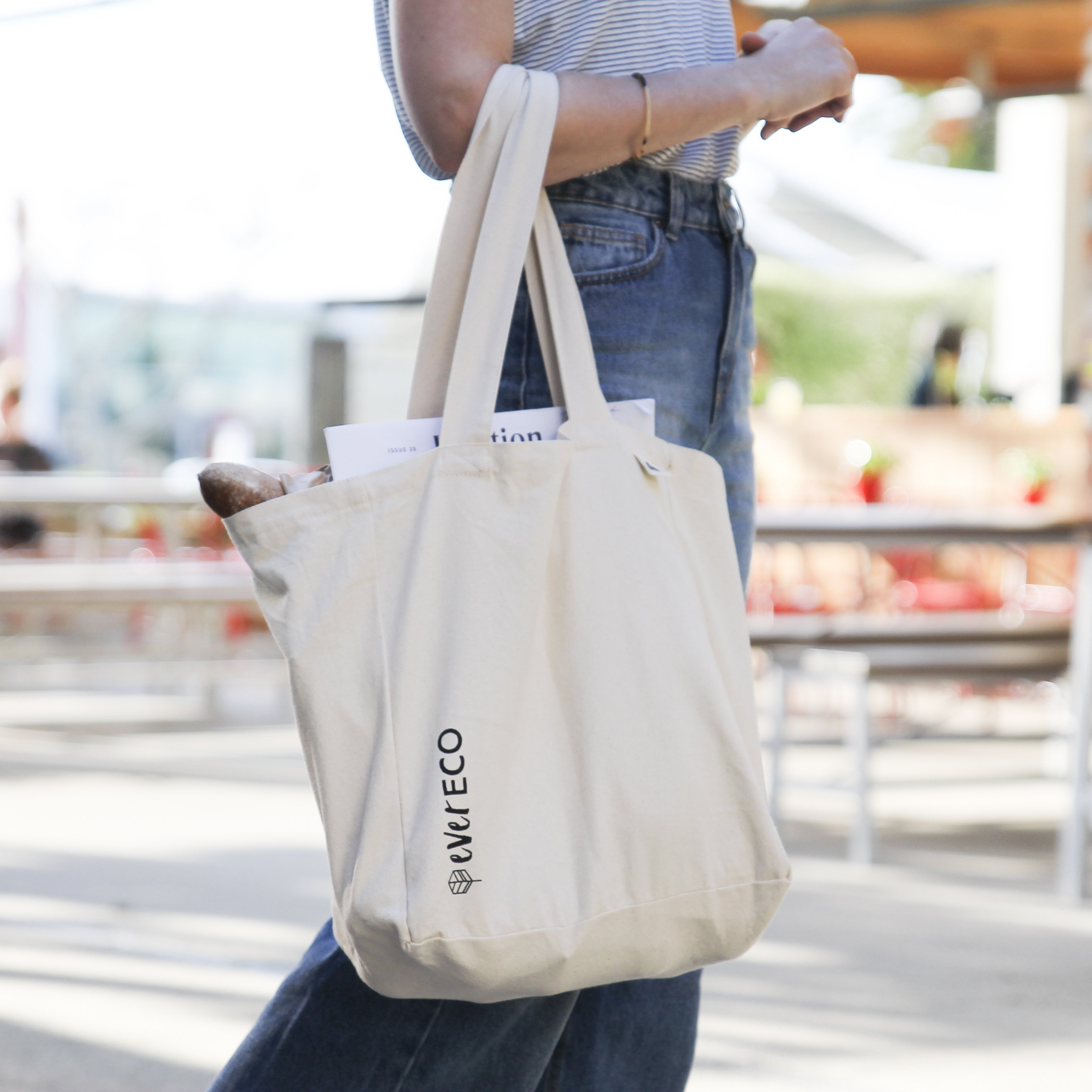 Ever Eco Organic Canvas Tote Bag with Pockets