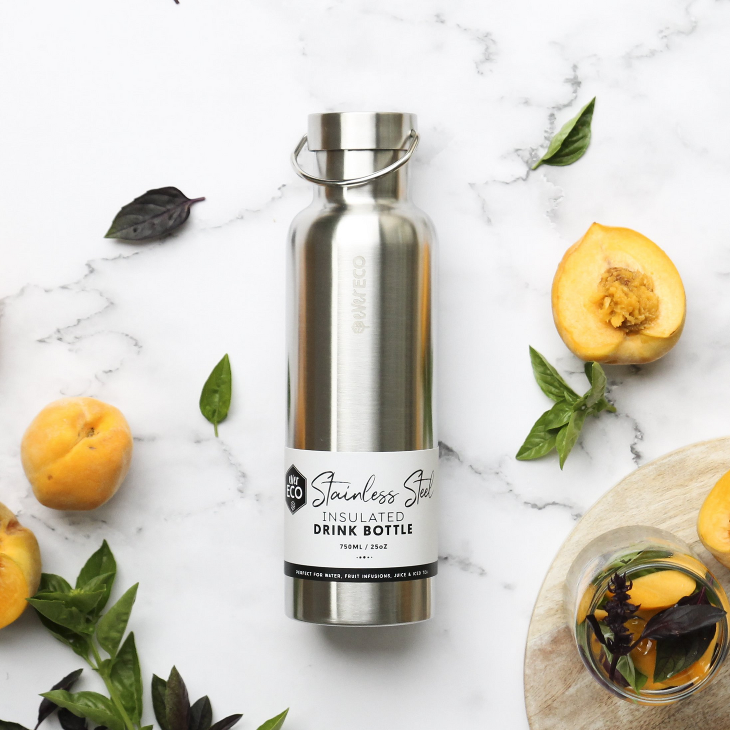 Ever Eco Insulated Drink Bottle Brushed Stainless - 750ml
