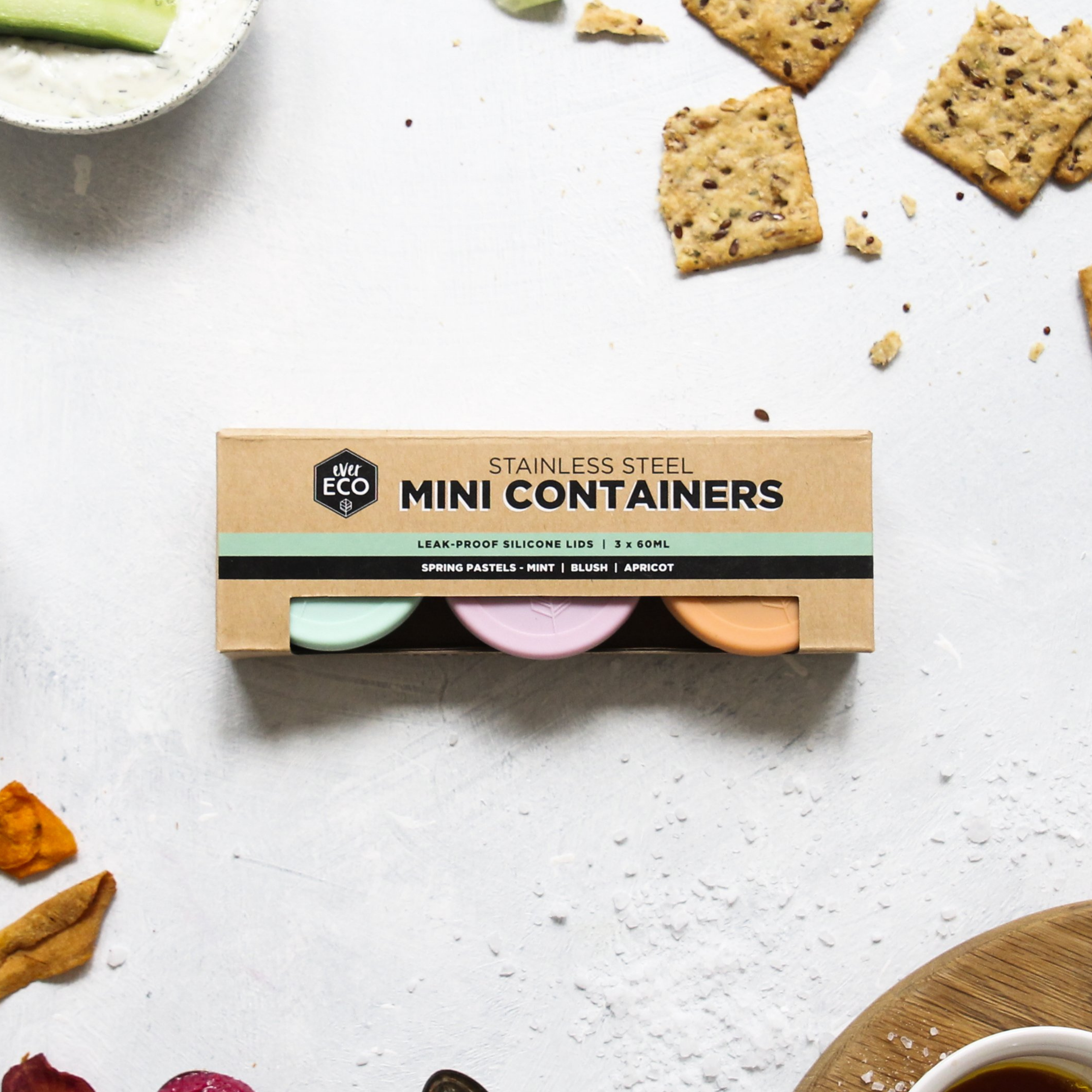 Ever Eco Mini Containers Pastels - 3 x 60ml