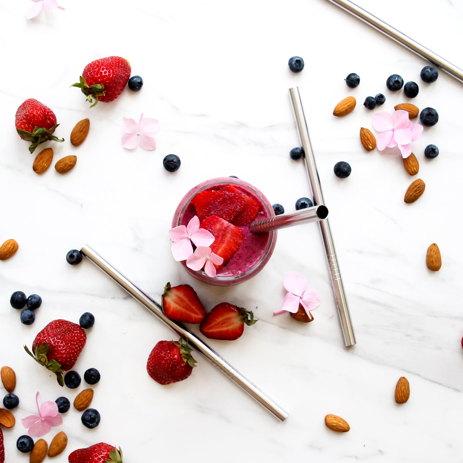 Ever Eco Stainless Steel Smoothie Straws Straight - 4 Pack