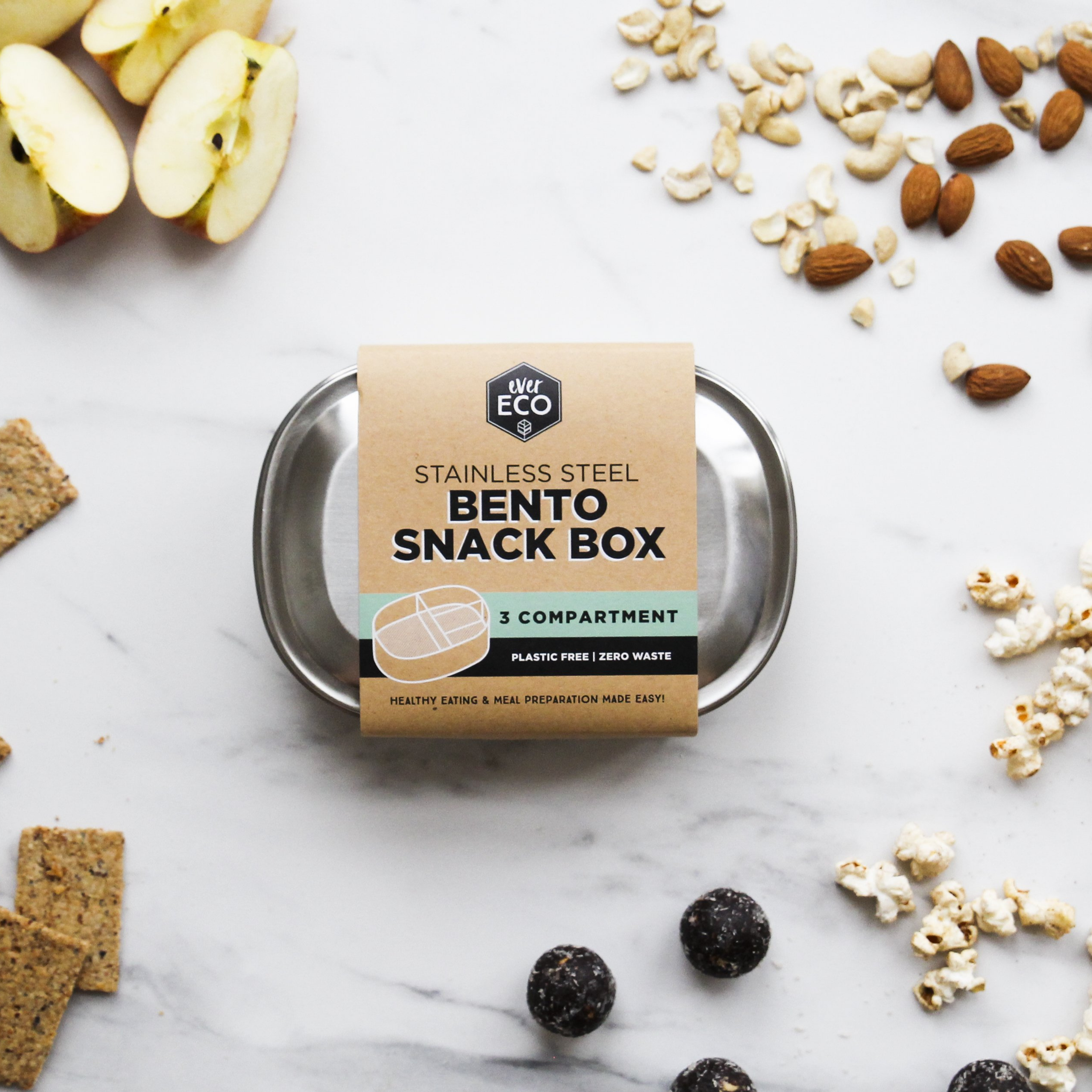 Ever Eco Bento Snack Box 3 Compartment