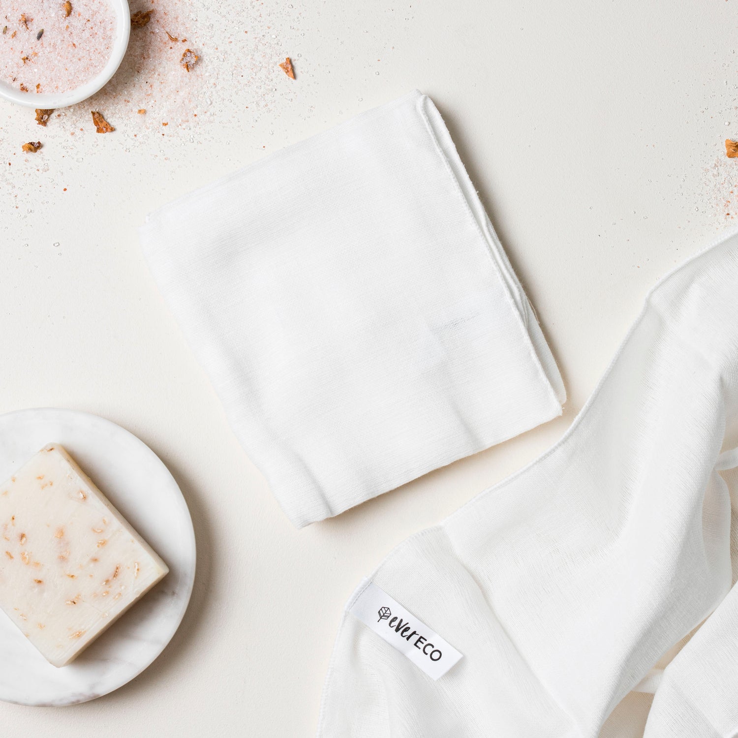 Ever Eco Muslin Facial Cloths - 2 Pack