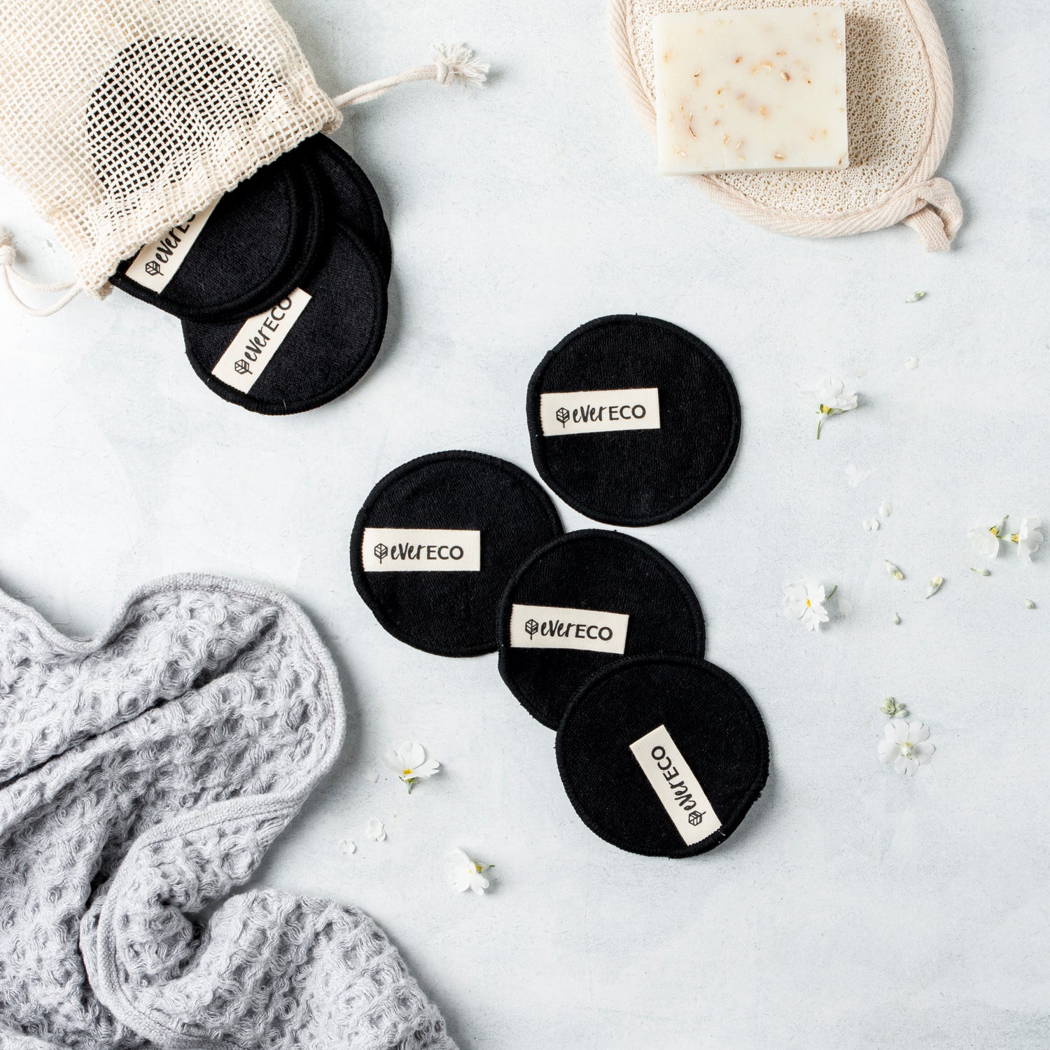 Ever Eco Reusable Makeup Remover Pads Black - 10 Pack