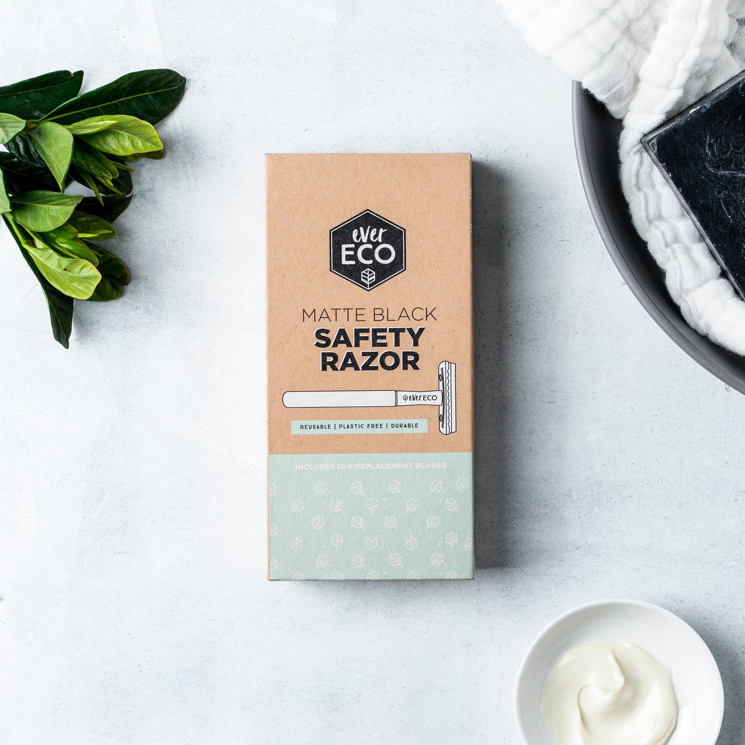 Ever Eco Matte Black Safety Razor with Replacement Blades