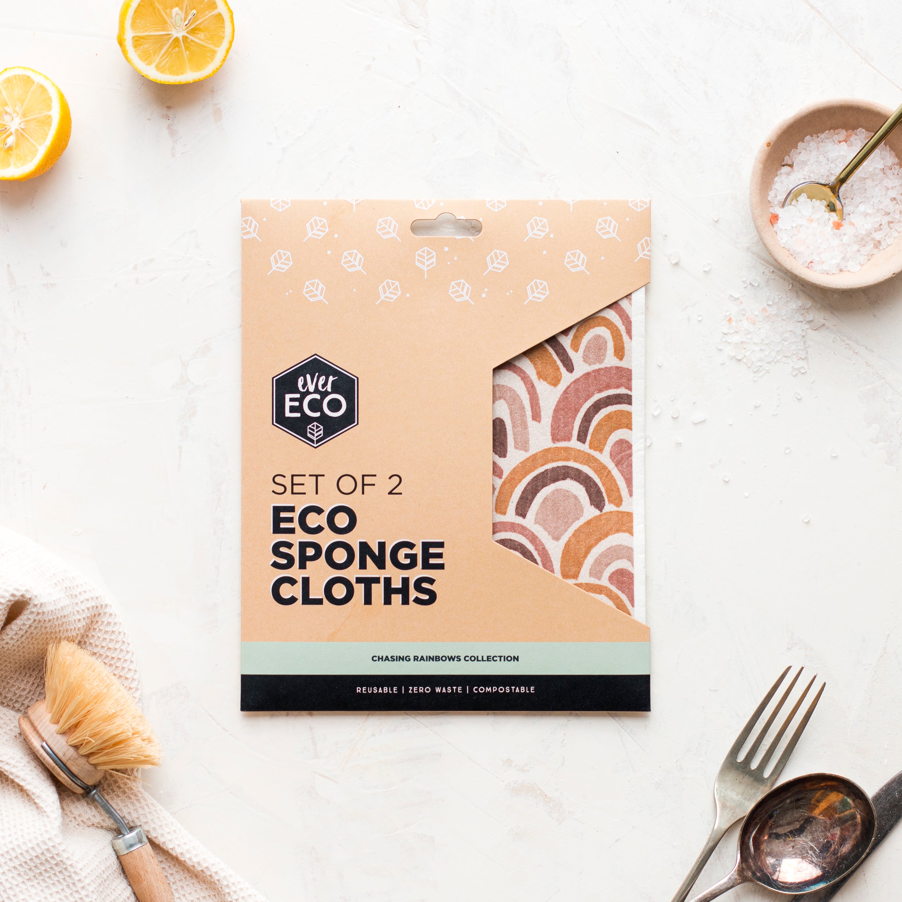 Ever Eco Sponge Cloths Chasing Rainbows - 2 Pack