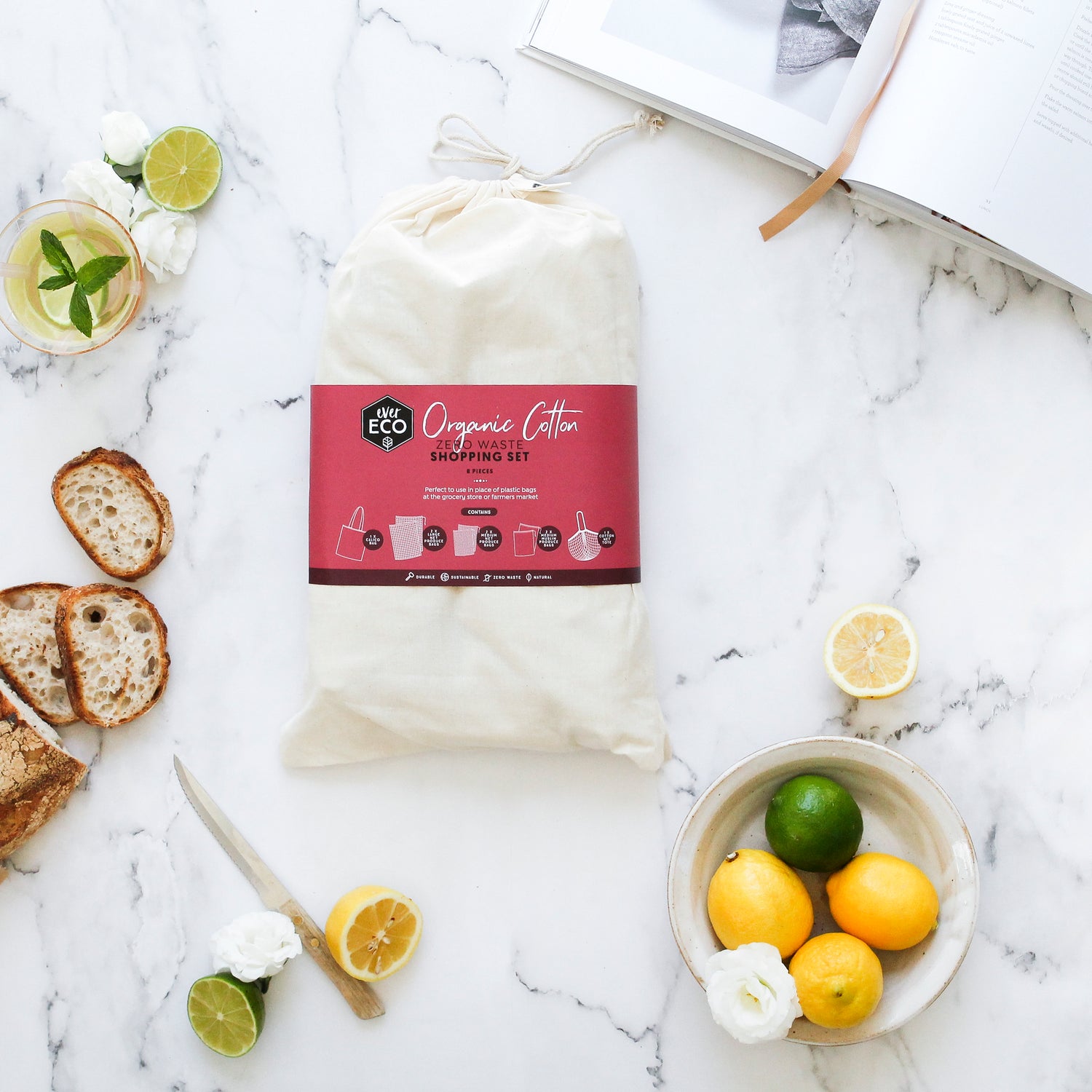 Ever Eco Organic Cotton Zero Waste Shopping Set