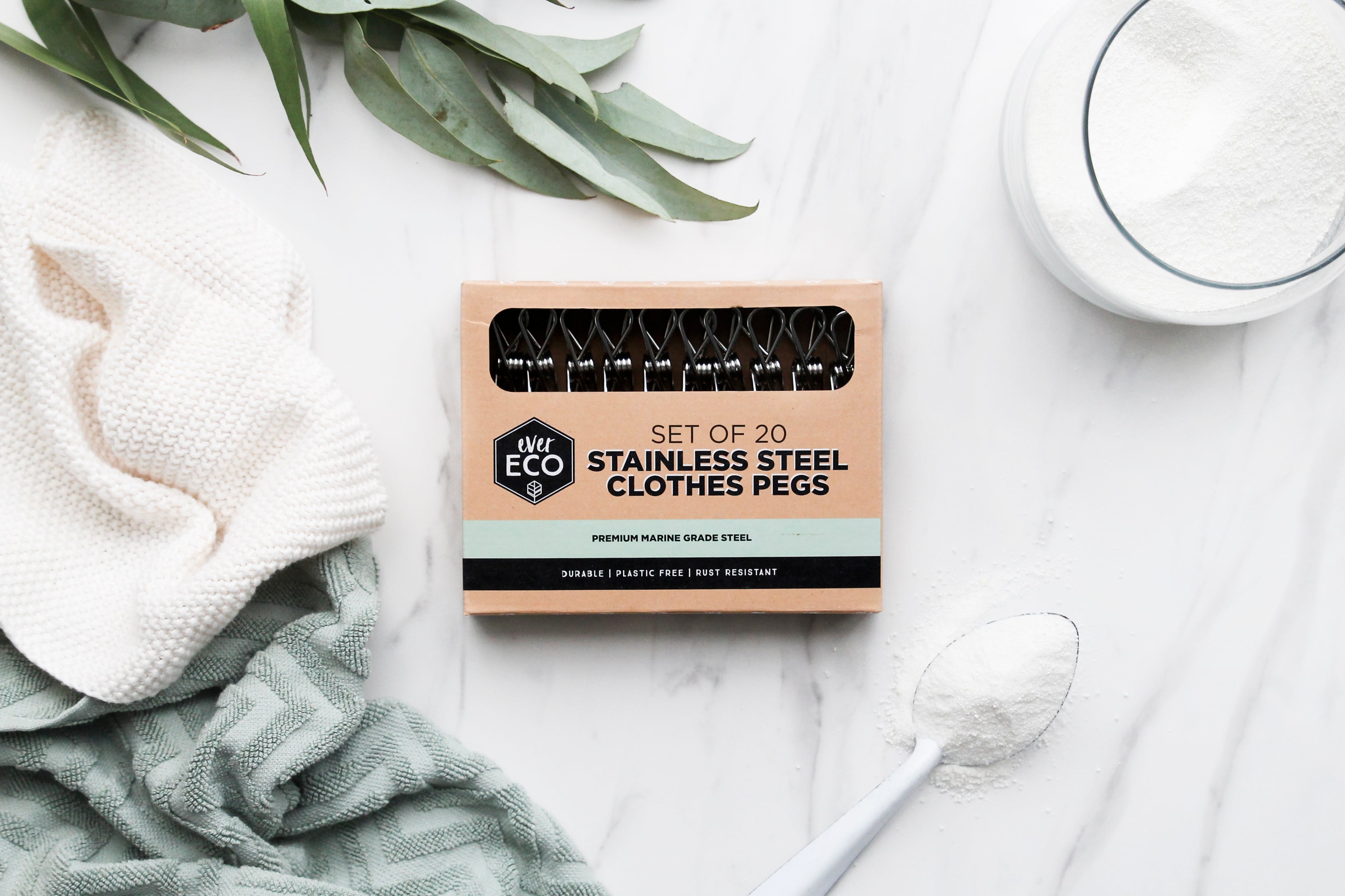 Ever Eco Stainless Steel Clothes Pegs - 20 Pack