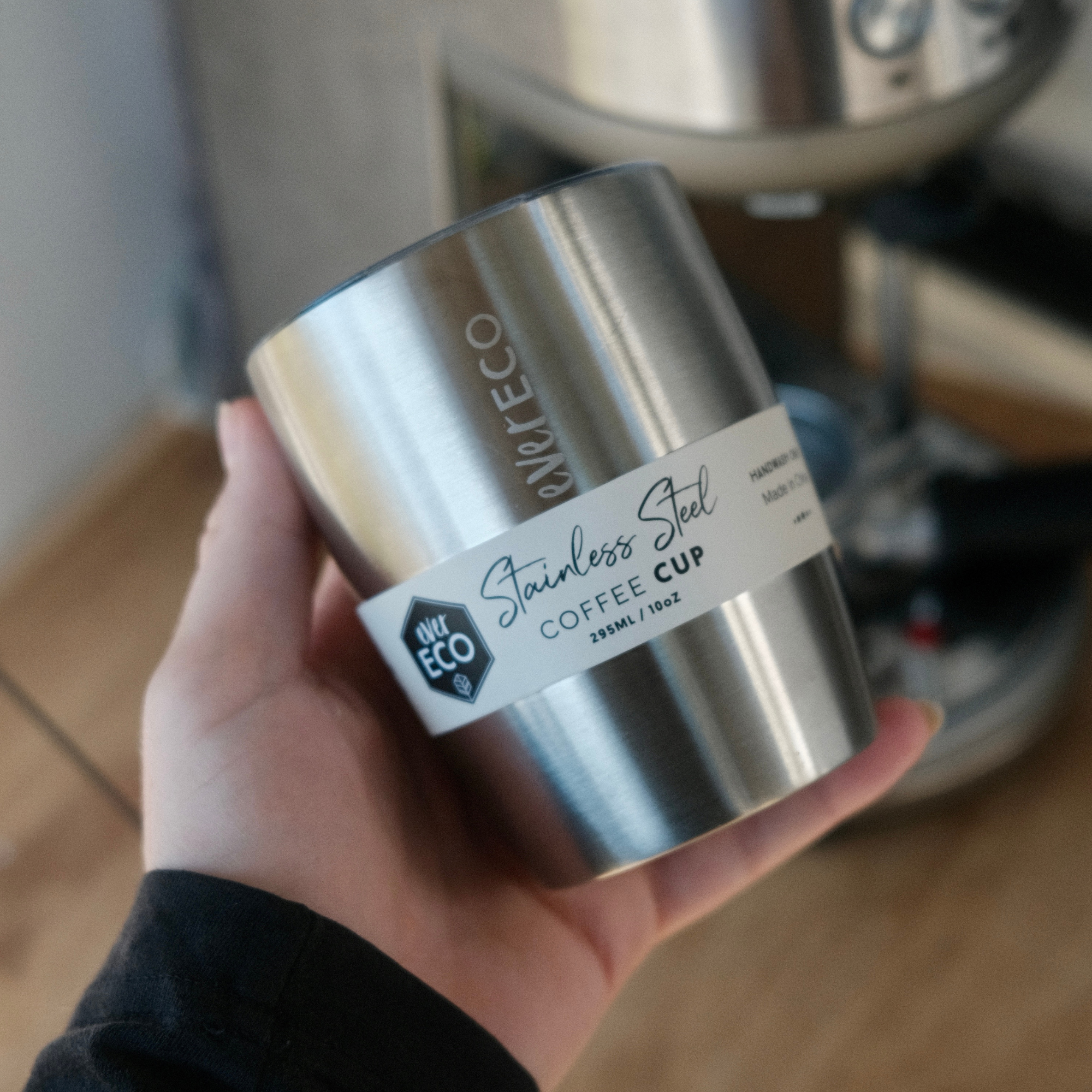 295ml Insulated Coffee Cup - Brushed Stainless