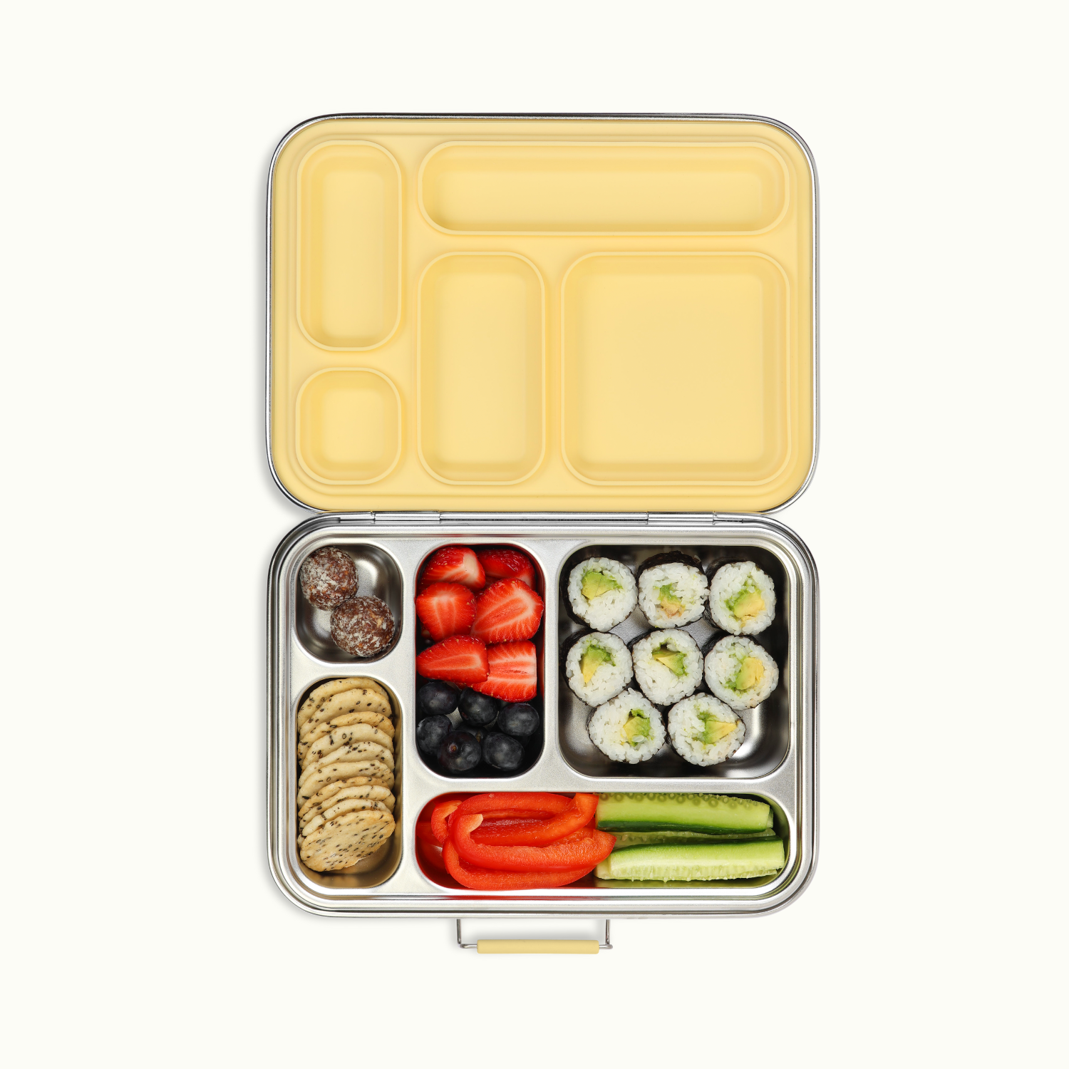 5 Compartment Stainless Steel Bento Box - Buttercup