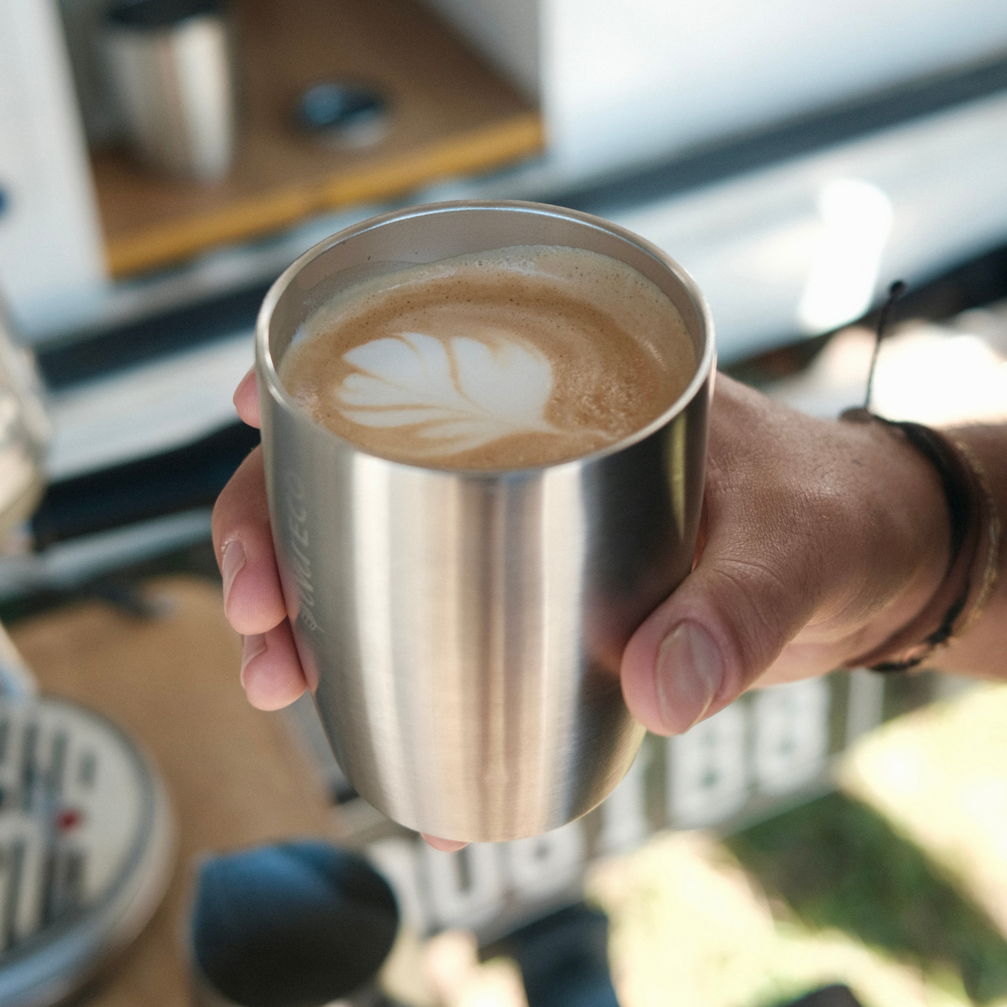 295ml Insulated Coffee Cup - Brushed Stainless
