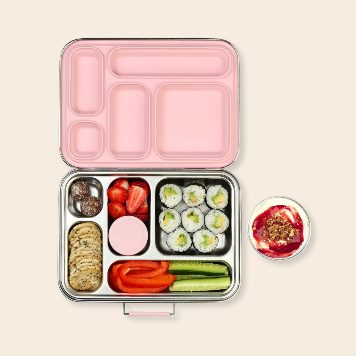 5 Compartment Stainless Steel Bento Box - Sorbet