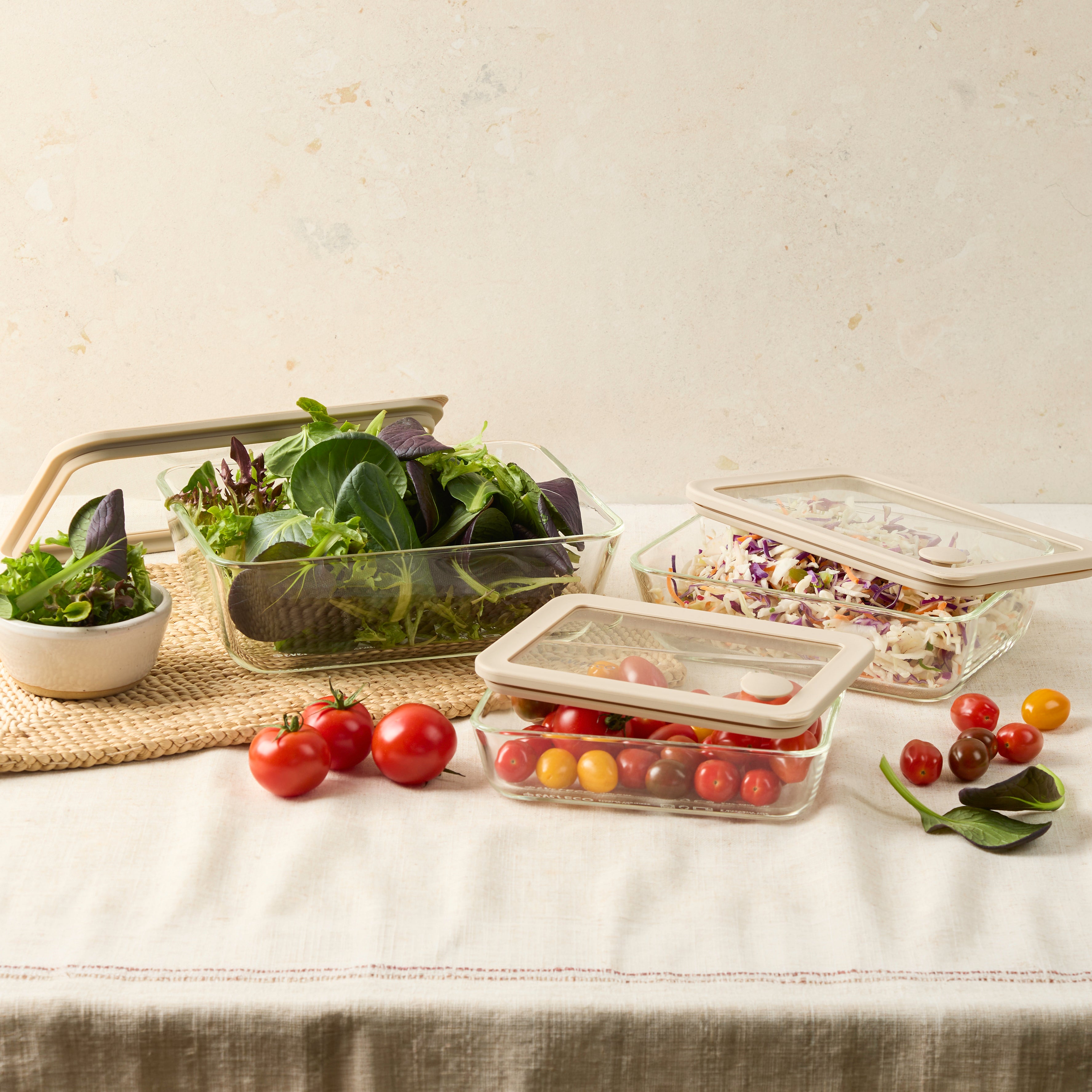 Glass Food Containers - Set of 3