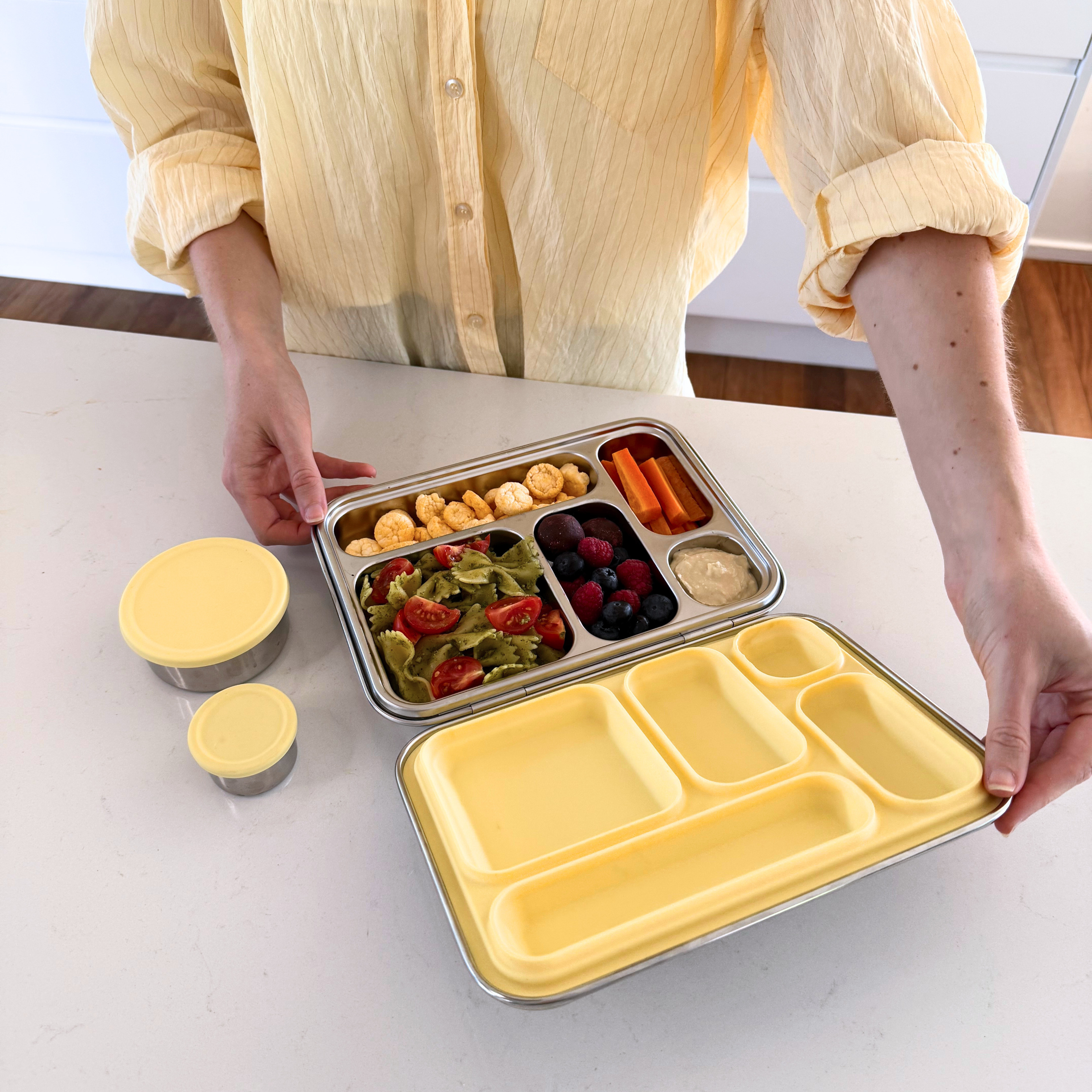 5 Compartment Stainless Steel Bento Box - Buttercup