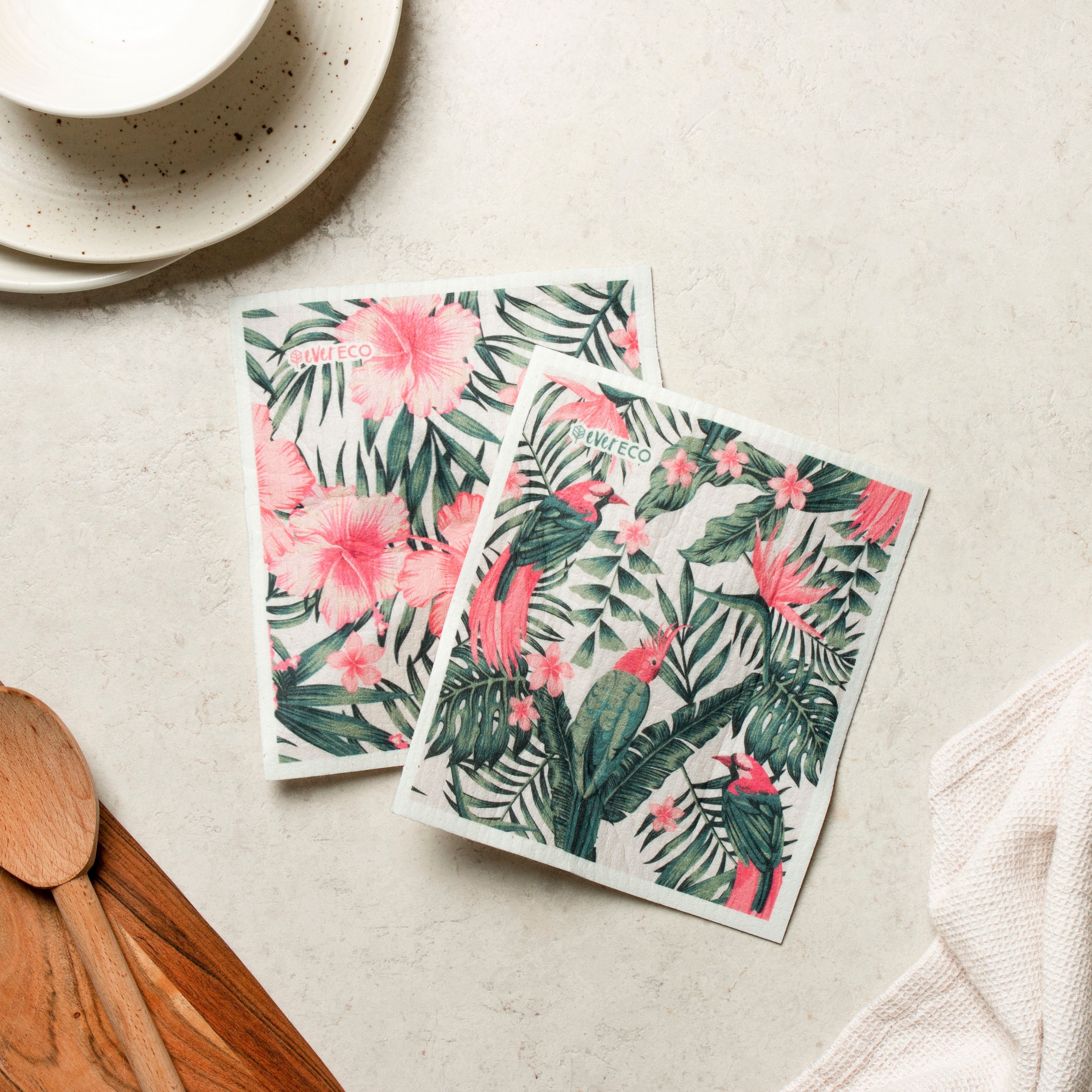 Sponge Cloths Hawaiian Hibiscus - 2 Pack