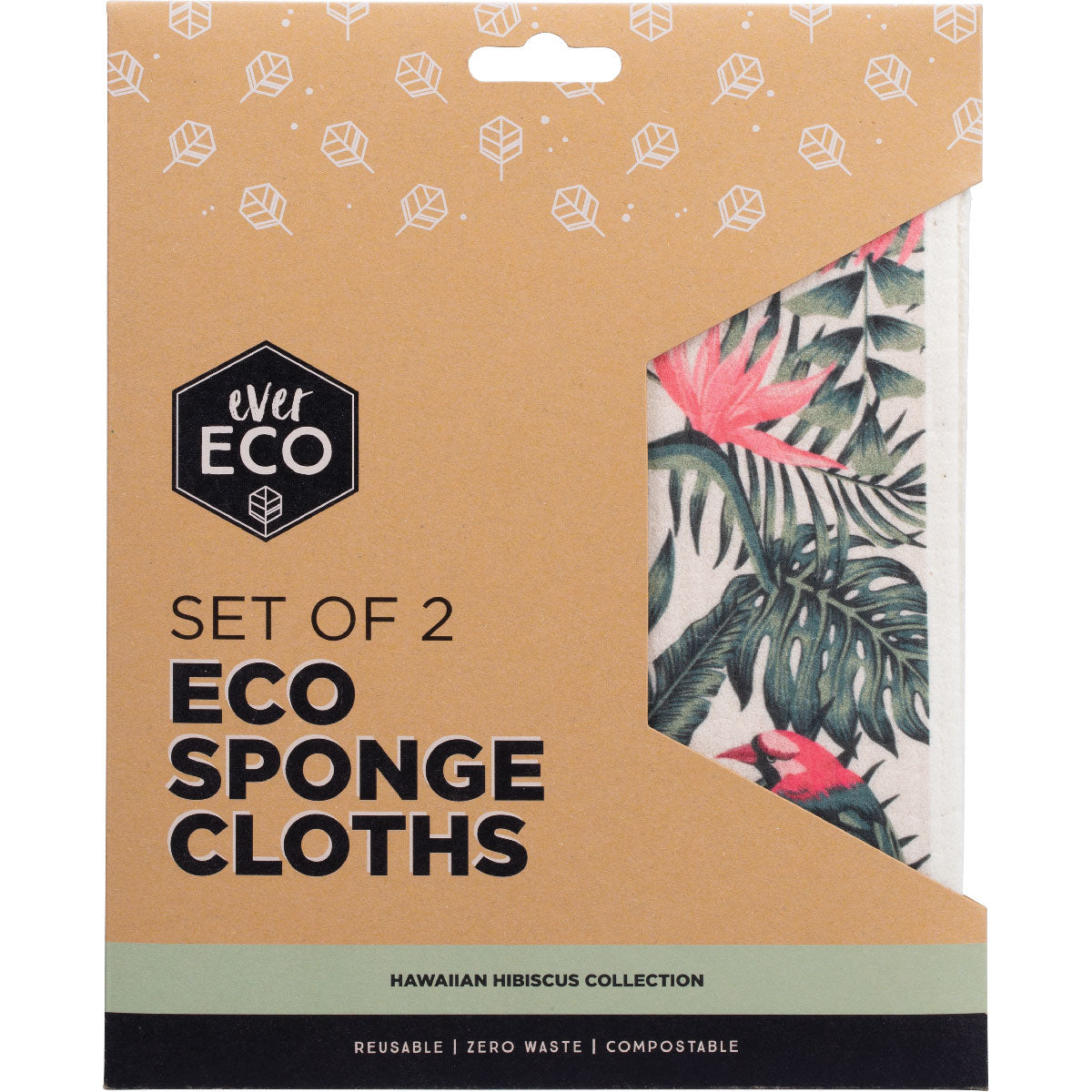 Sponge Cloths Hawaiian Hibiscus - 2 Pack
