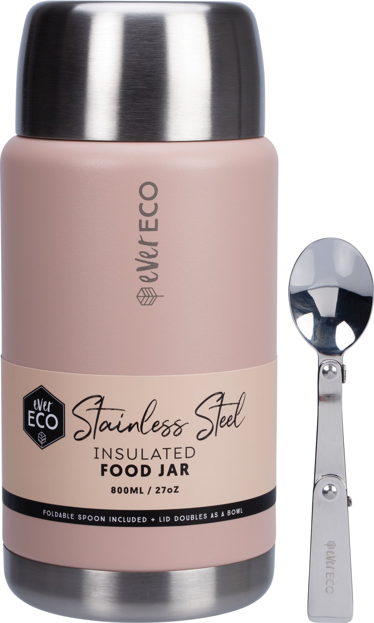 800ml Insulated Food Jar - Rose