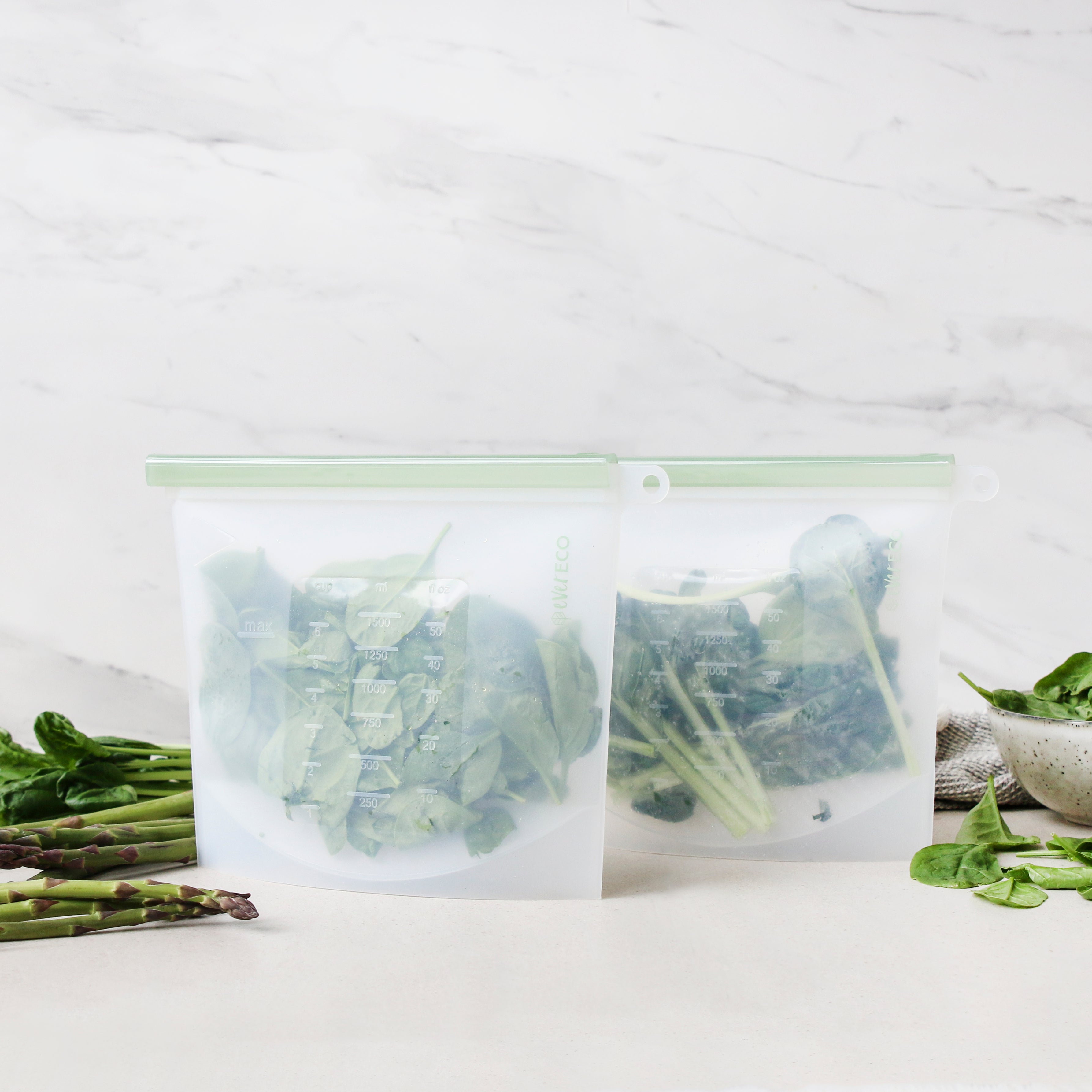 Reusable Silicone Food Pouches - 2 x 1.5L