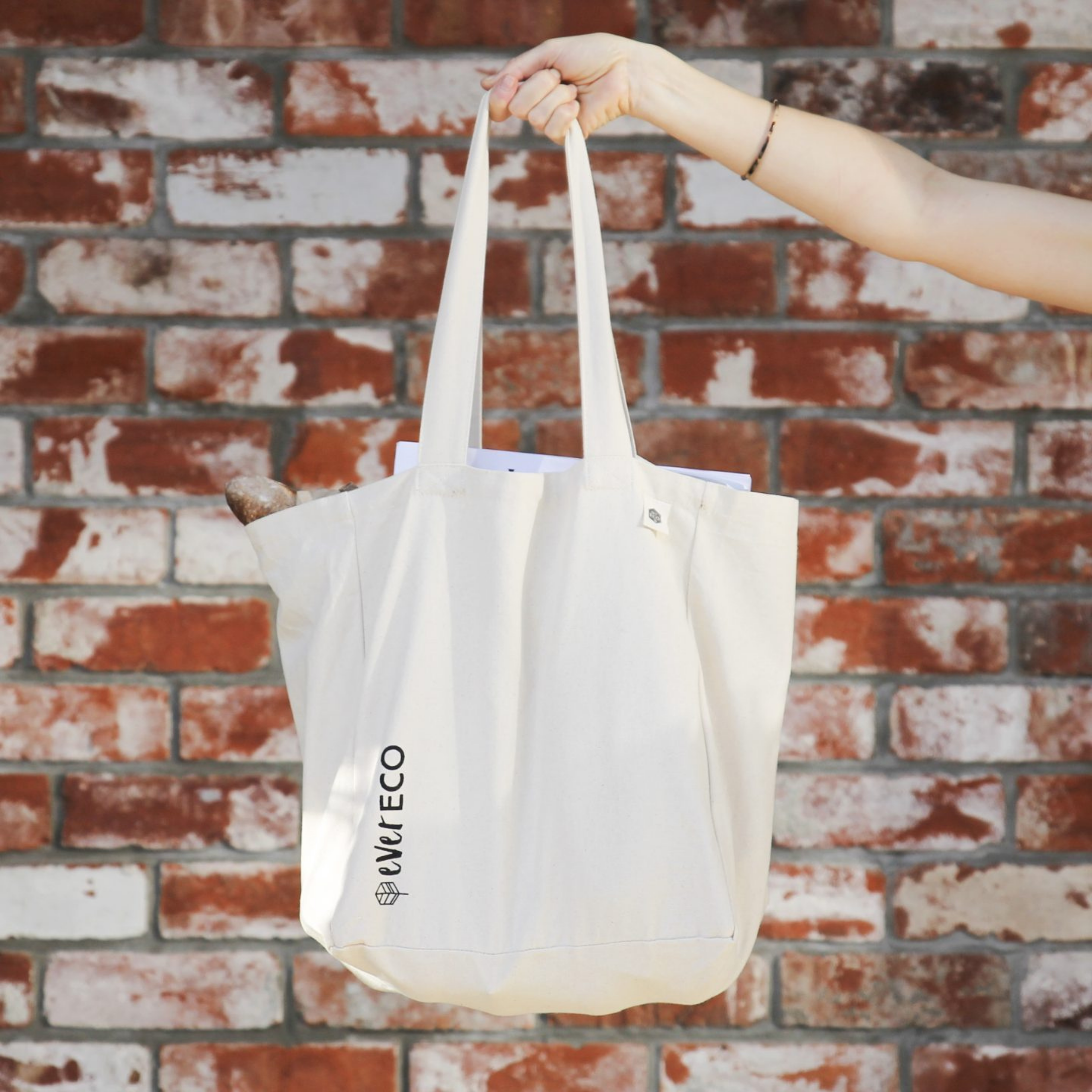 Organic Canvas Tote Bag with Pockets