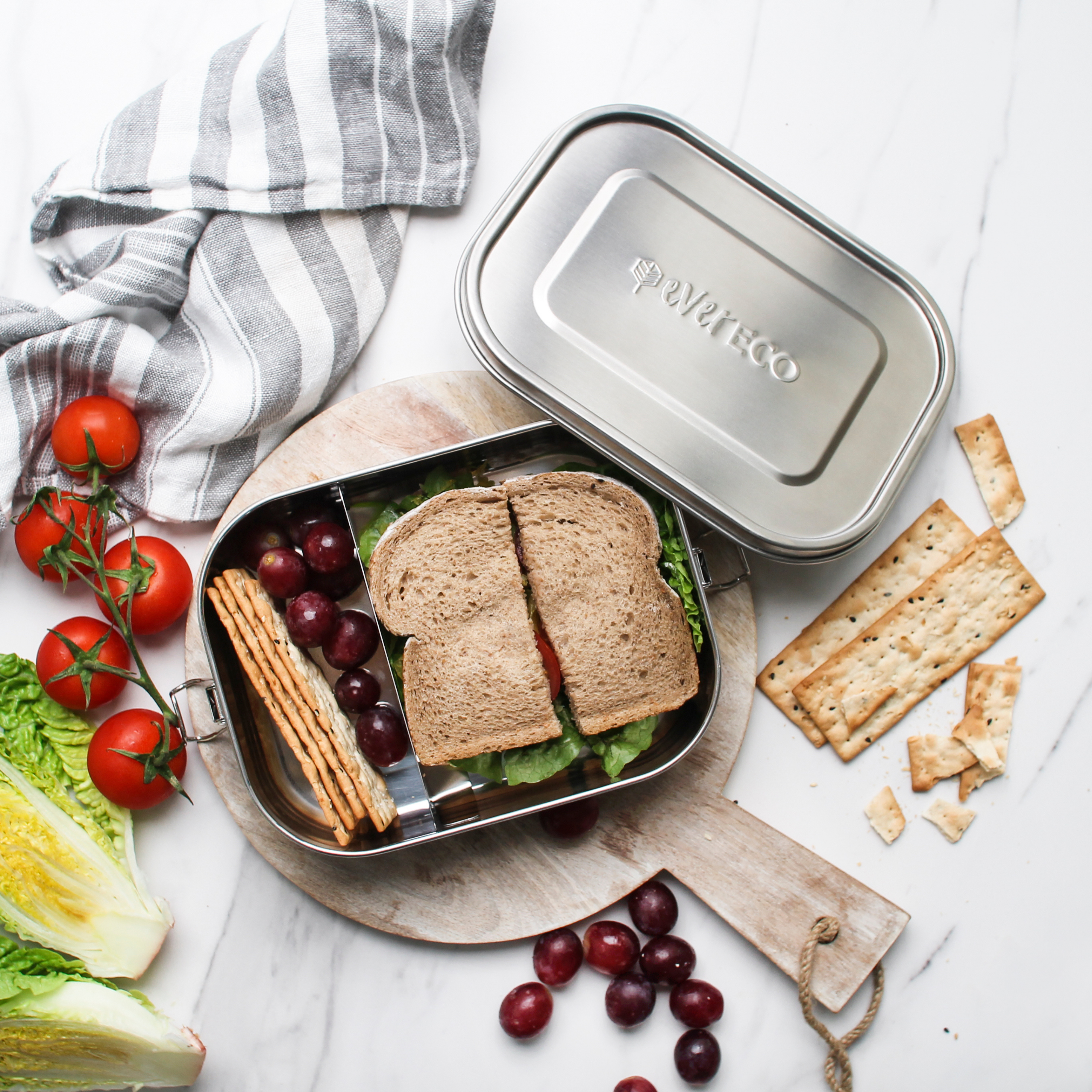 Bento Box 2 Compartment with Removable Divider 1400ml