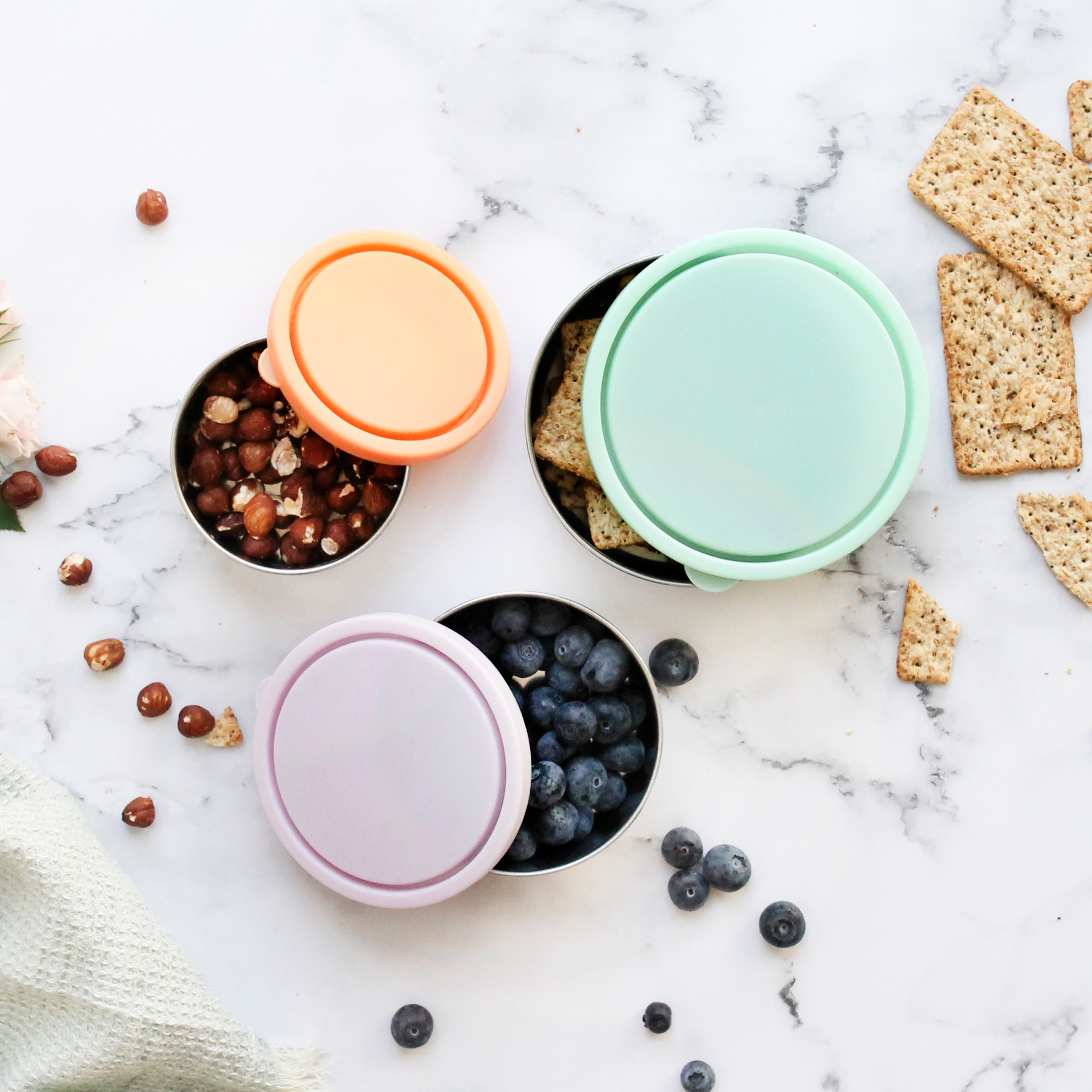 Round Nesting Containers Pastel Collection - 3 Piece Set