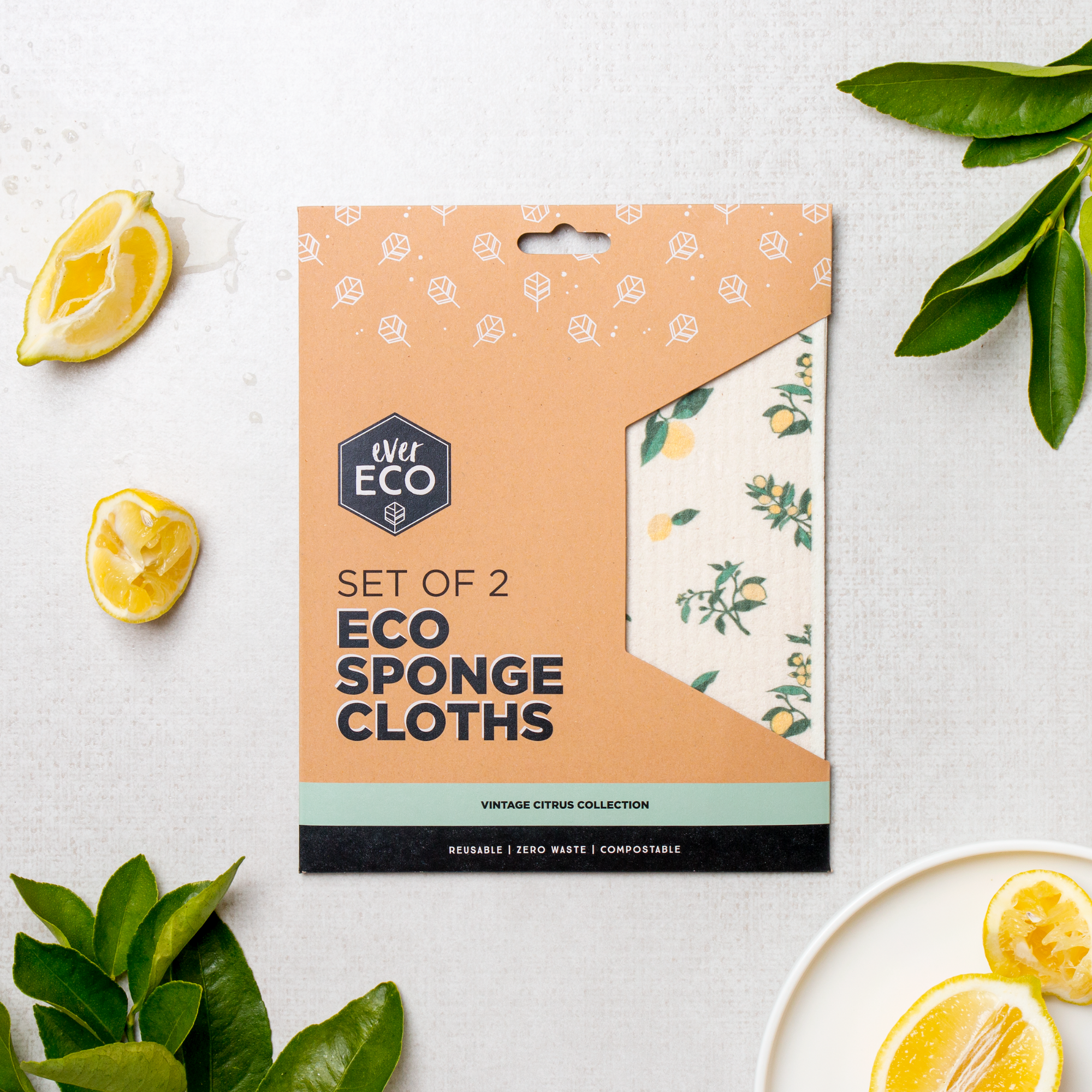 Ever Eco Sponge Cloths Vintage Citrus - 2 Pack