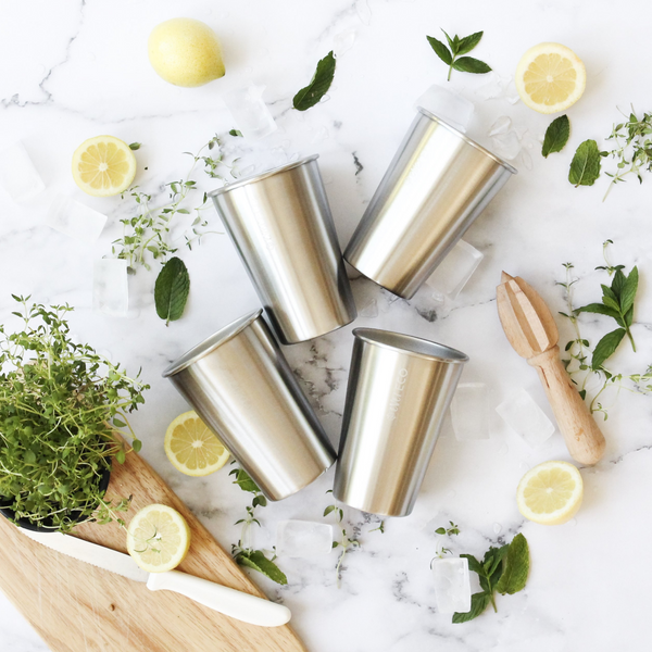 Ever Eco Stainless Steel Drinking Cups - 4 x 500ml