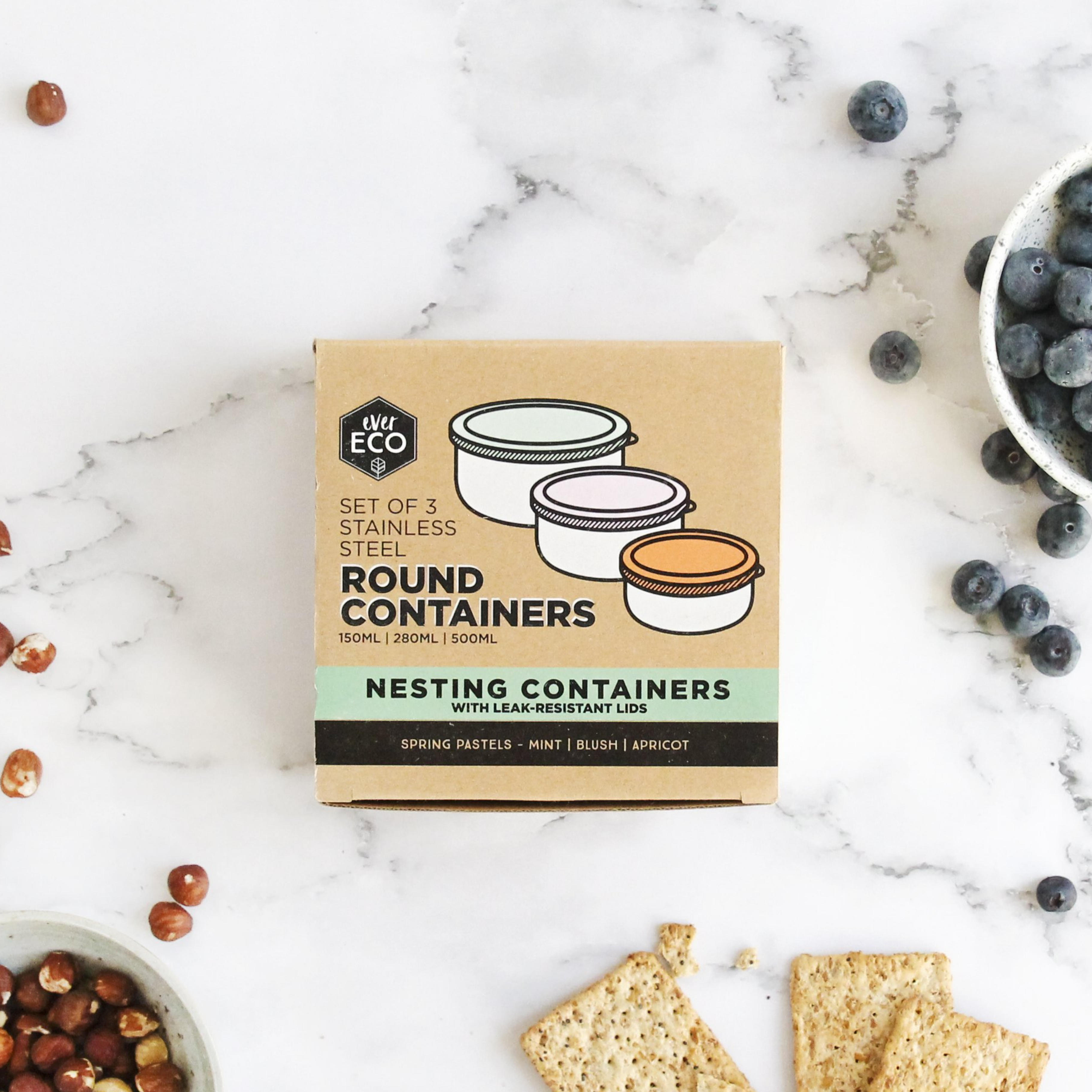 Round Nesting Containers Pastel Collection - 3 Piece Set