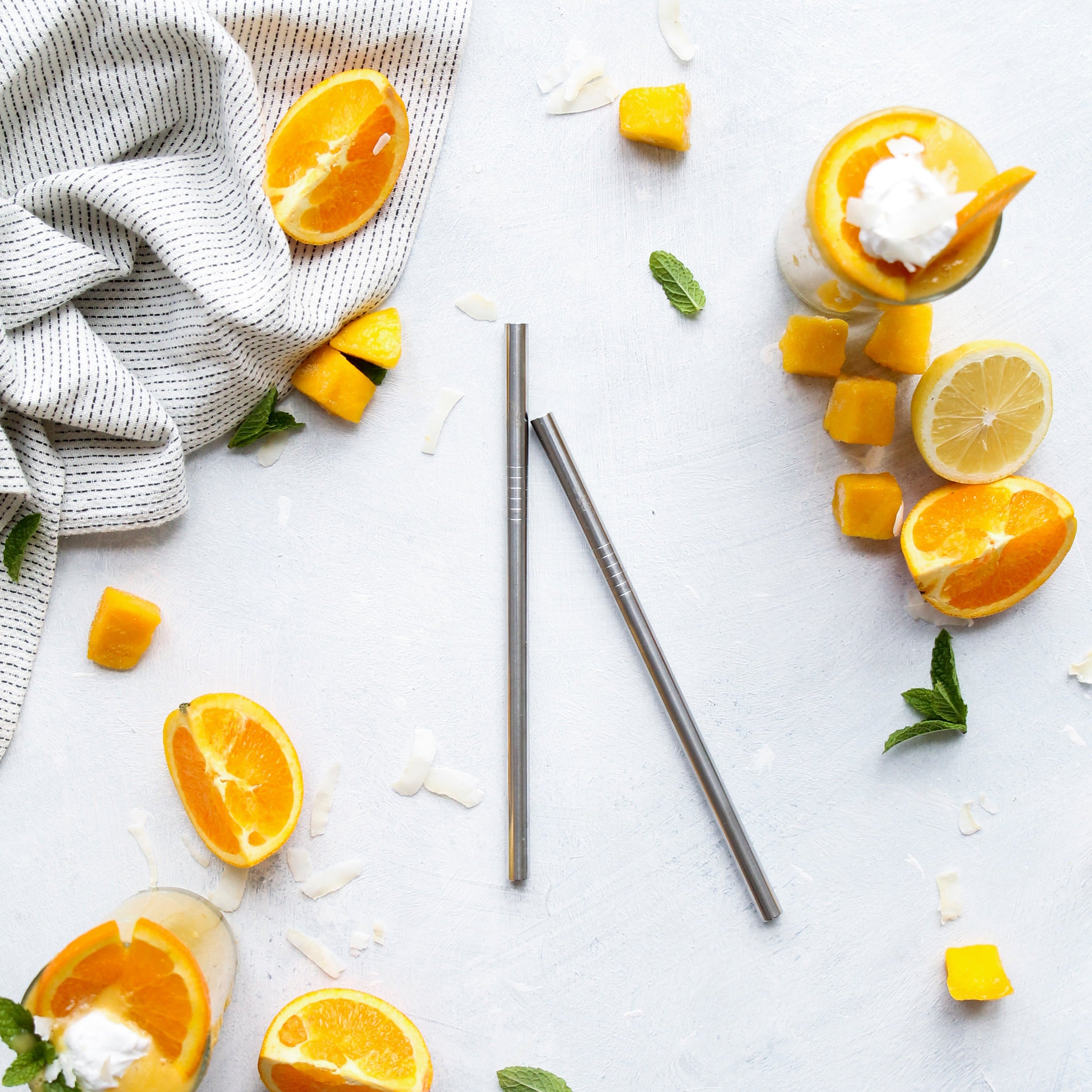 Stainless Steel Straws Straight - 2 Pack