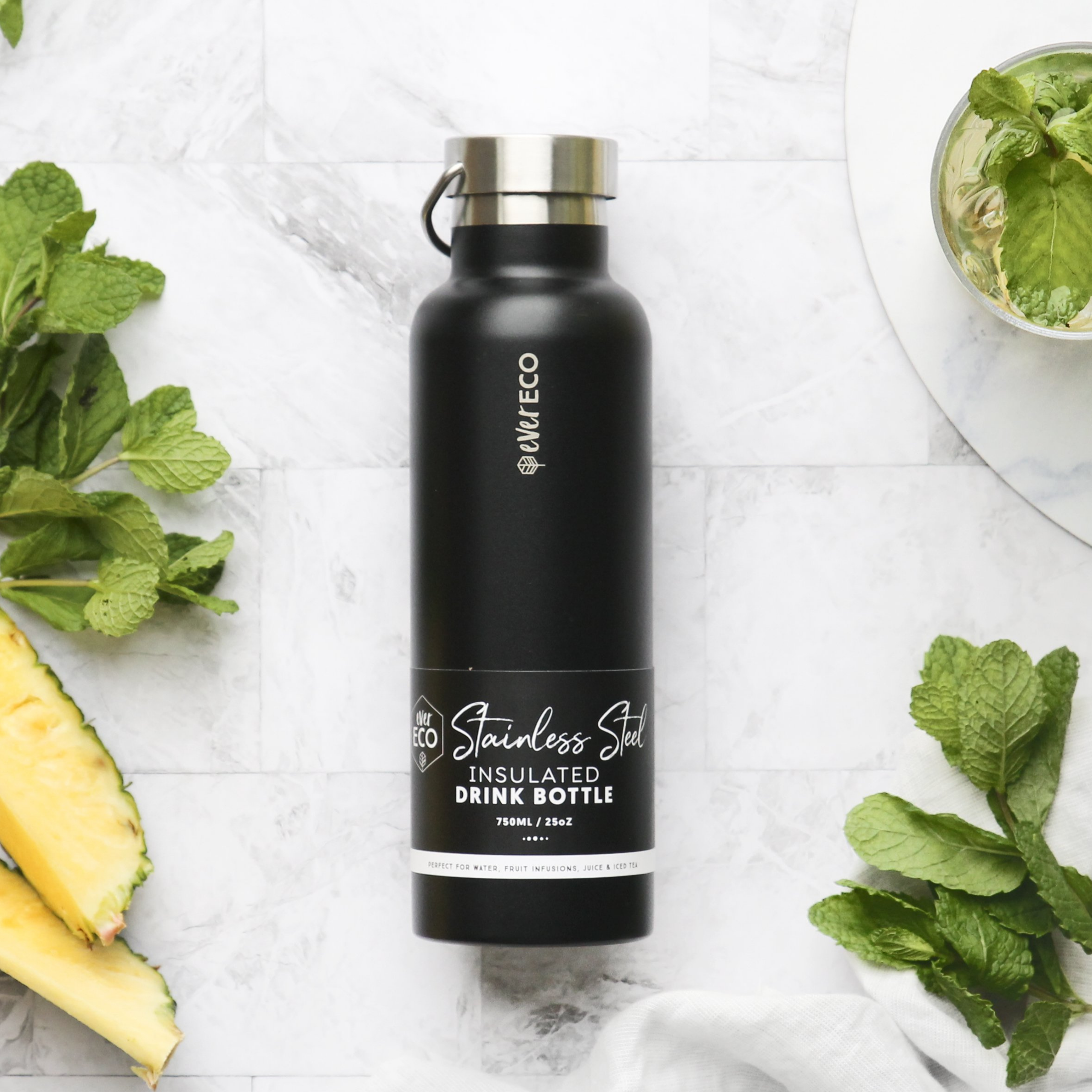 750ml Insulated Drink Bottle - Onyx