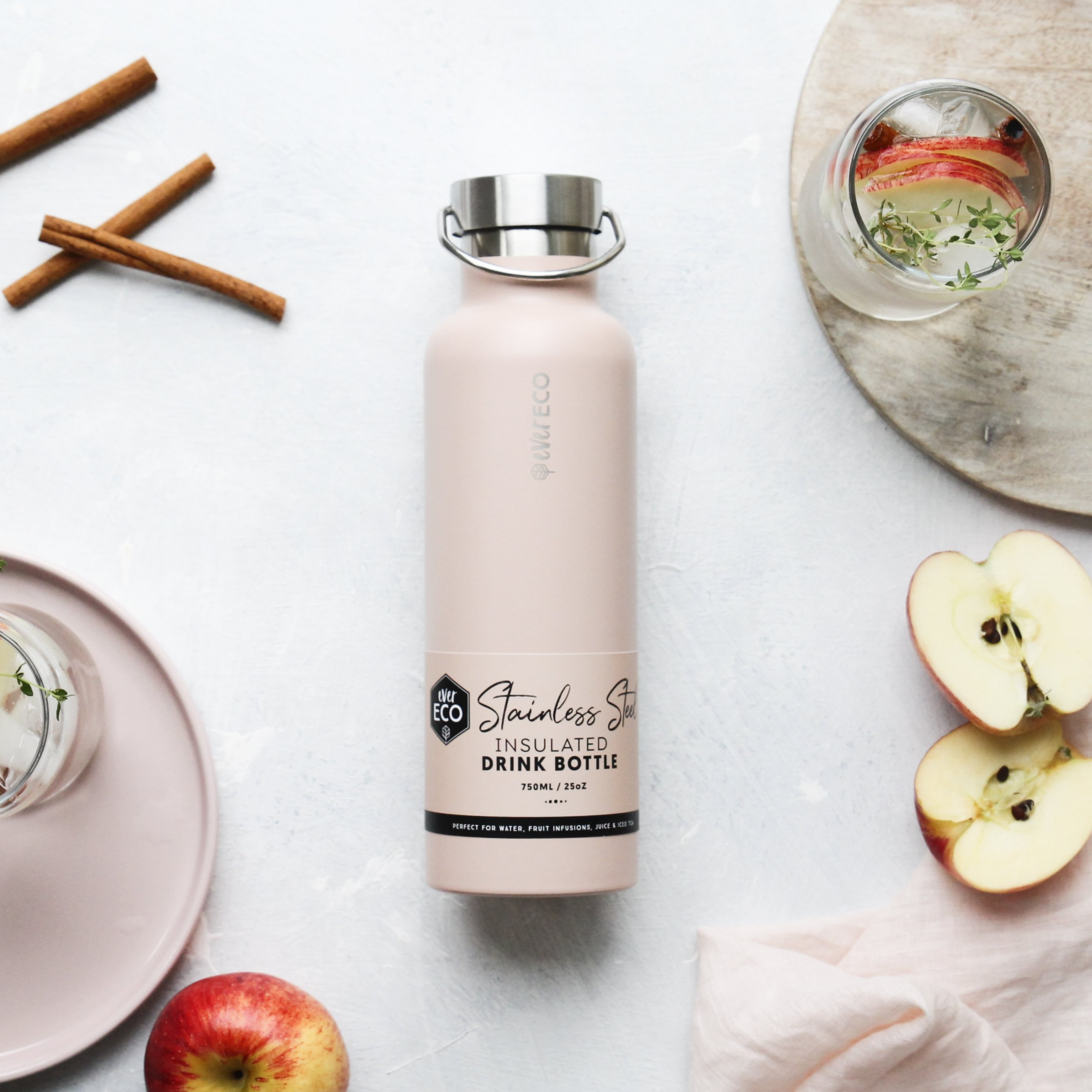 750ml Insulated Drink Bottle - Rose