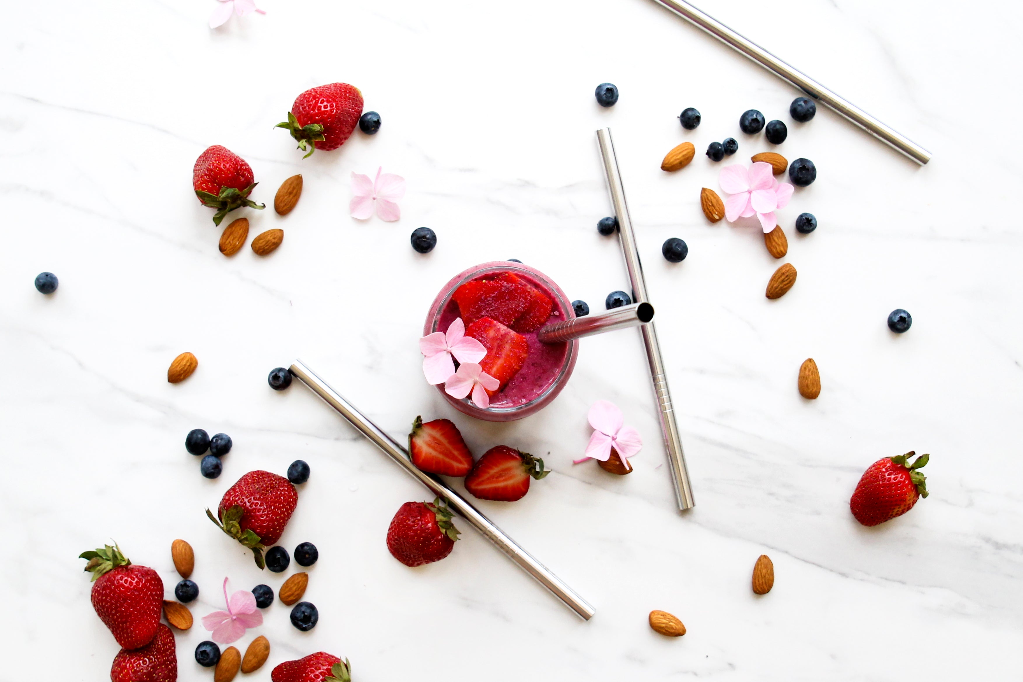 Stainless Steel Smoothie Straws Straight - 4 Pack