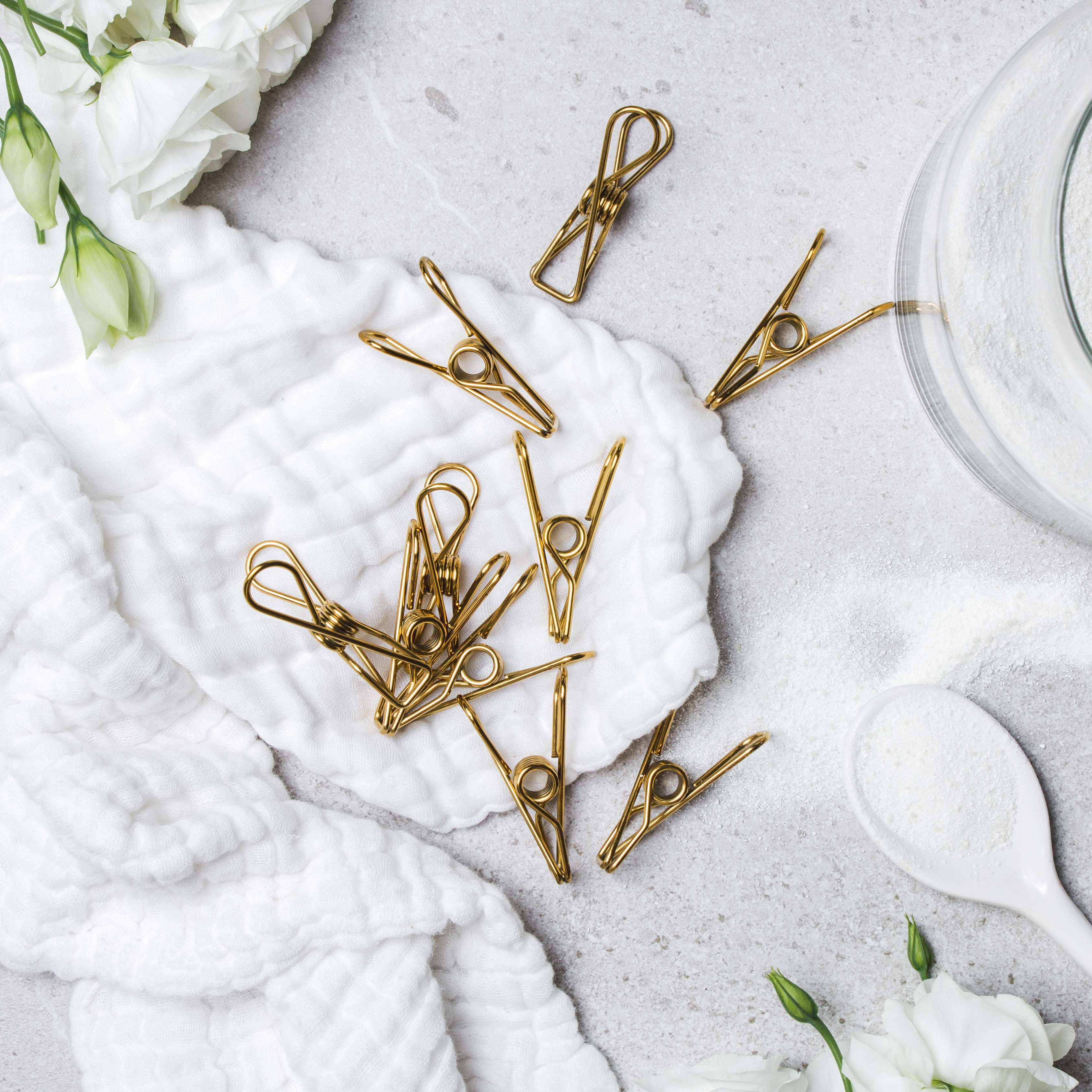 Gold Clothes Pegs - 20 Pack