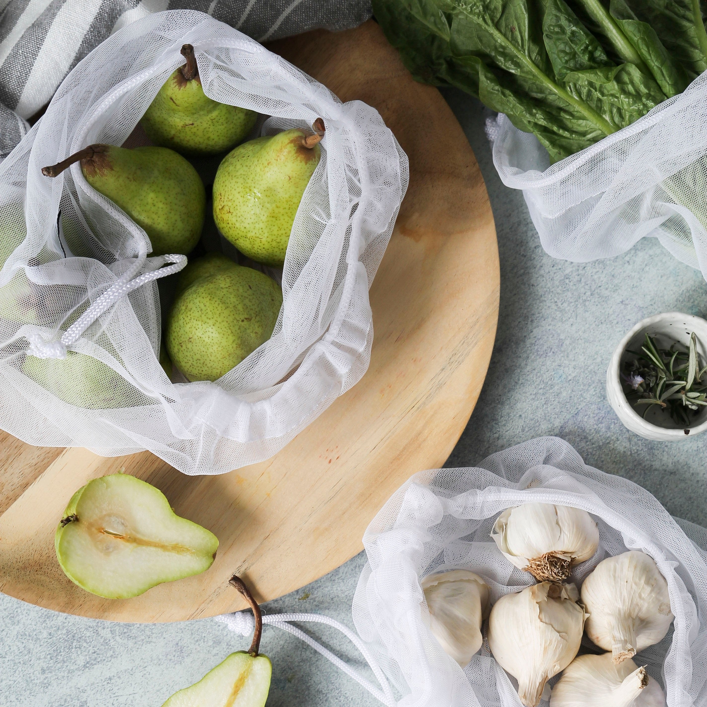Reusable Produce Bags RPET Mesh - 4 Pack