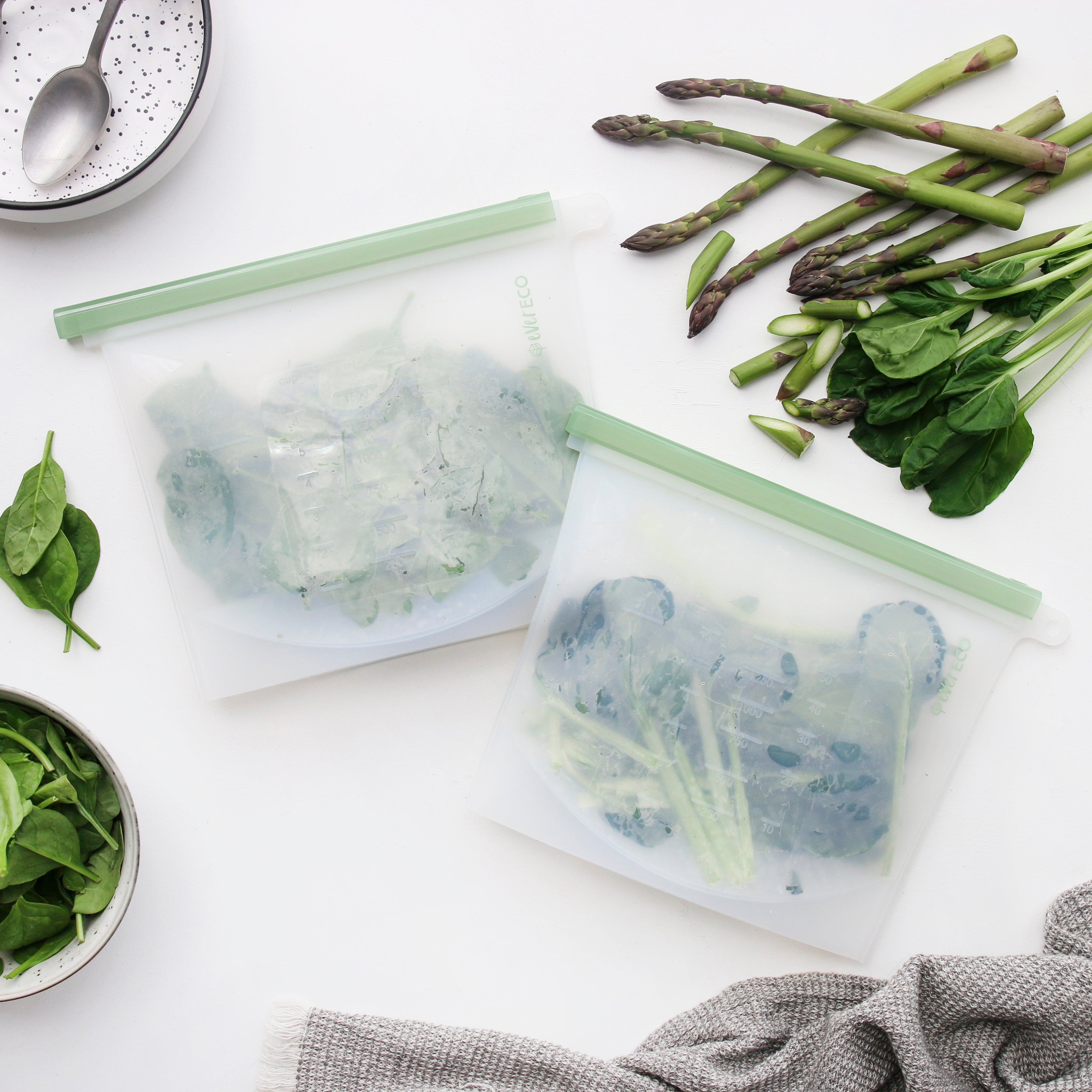 Reusable Silicone Food Pouches - 2 x 1.5L