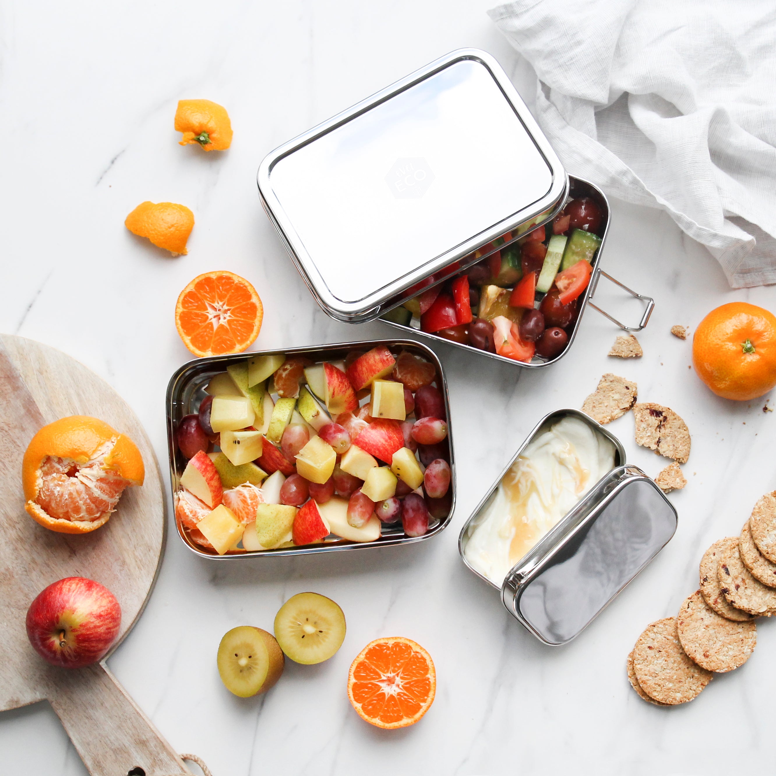 XL Stackable Bento Box 2 Tier + Mini Container 1900ml