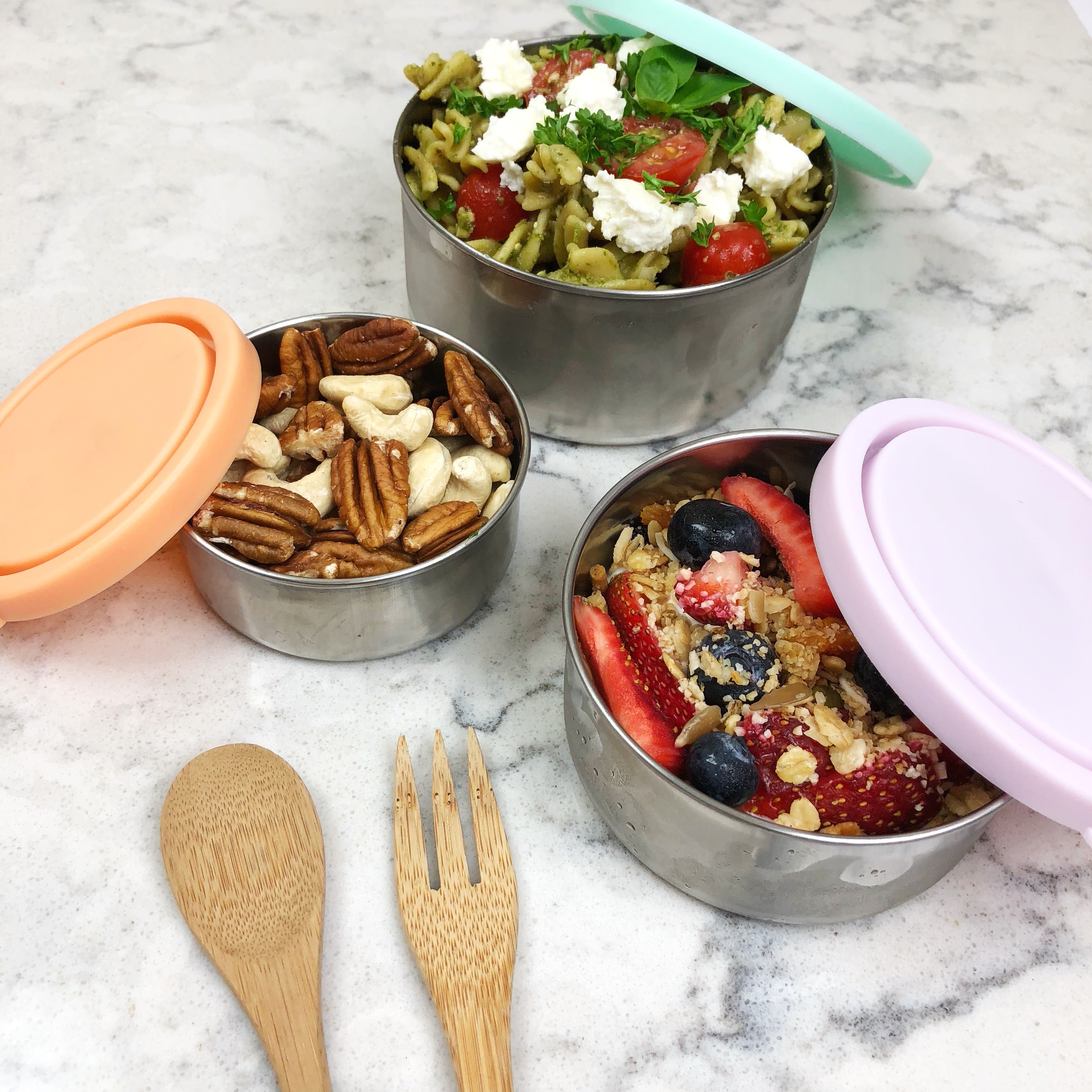 Round Nesting Containers Pastel Collection - 3 Piece Set