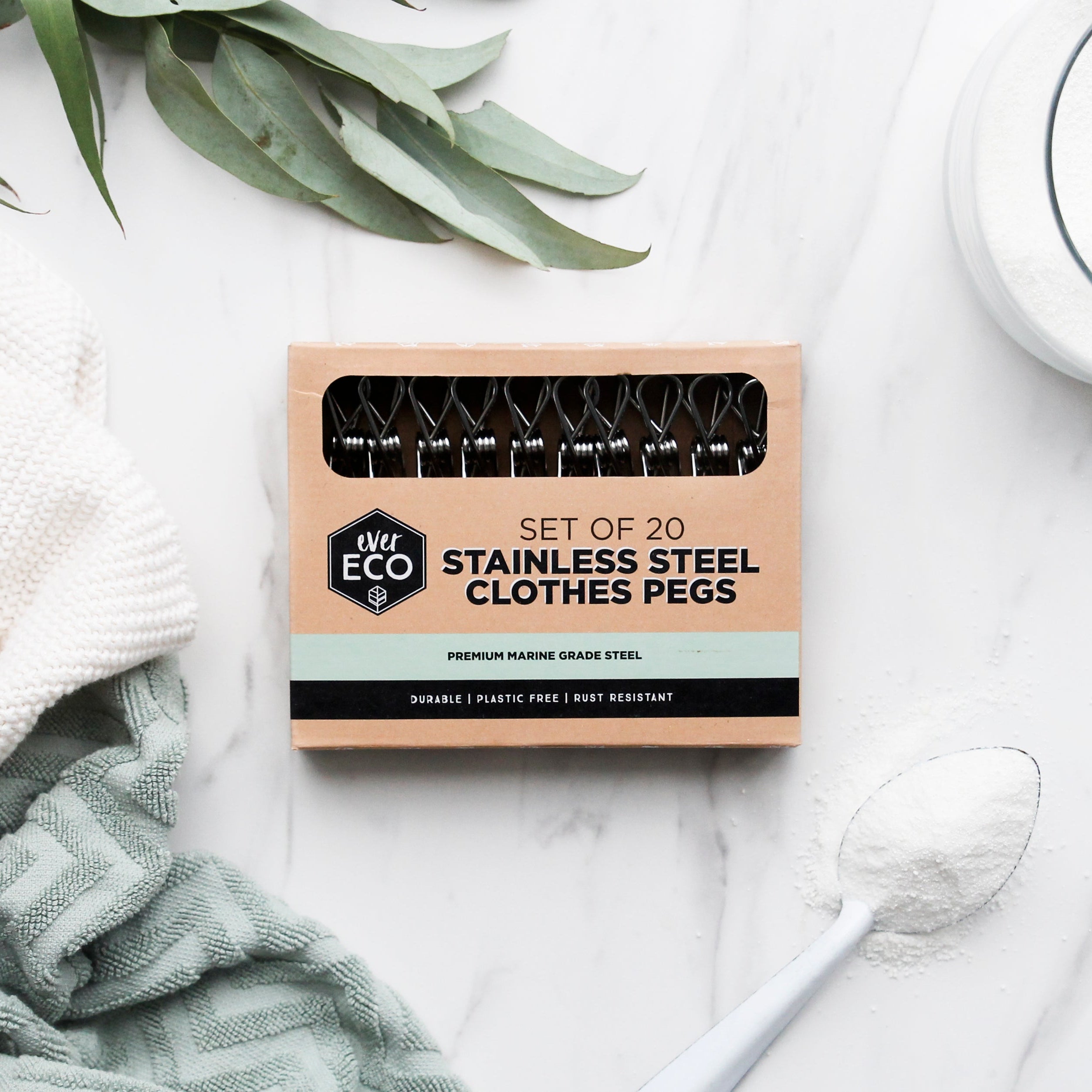 Stainless Steel Clothes Pegs - 20 Pack