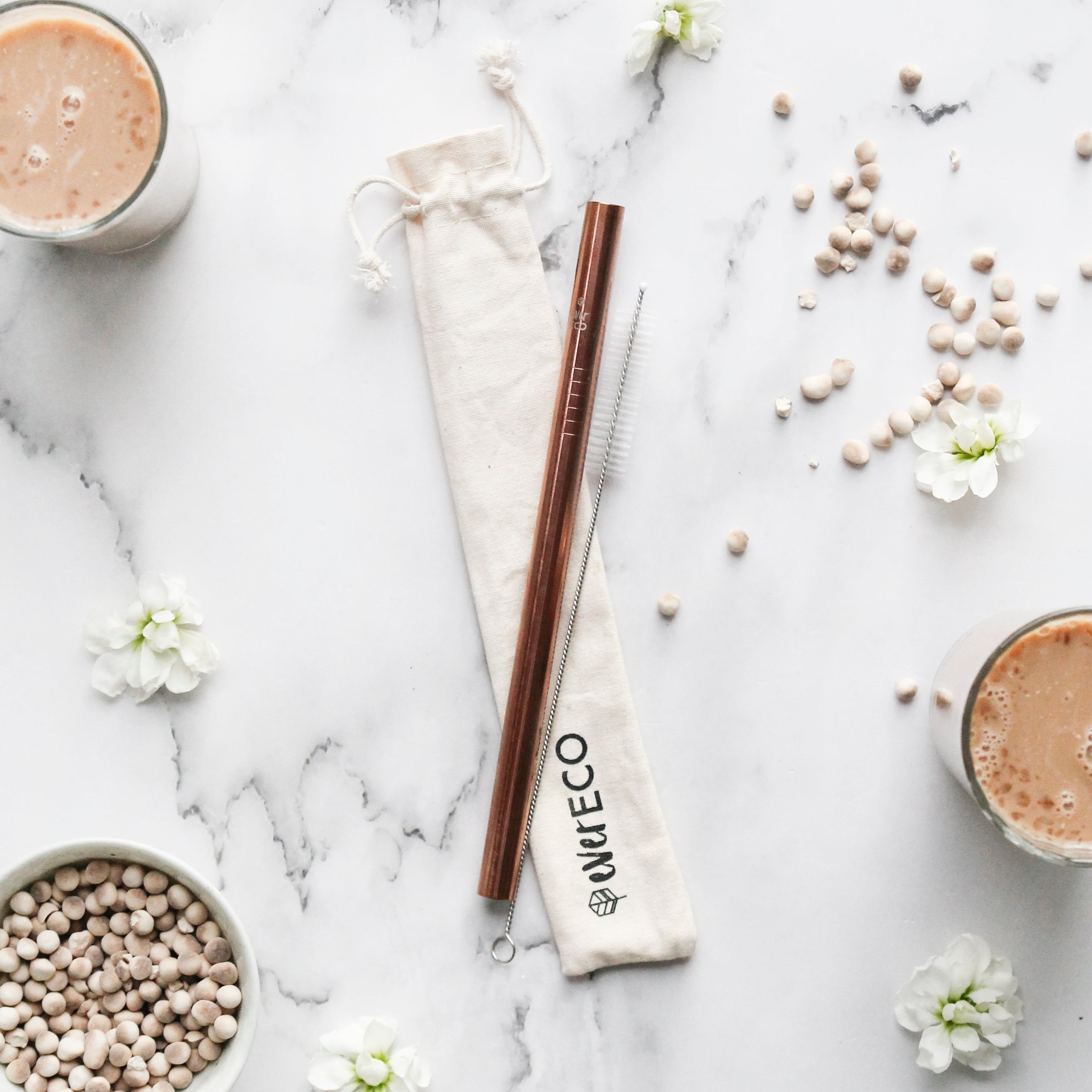 Bubble Tea Straw Kit - Rose Gold