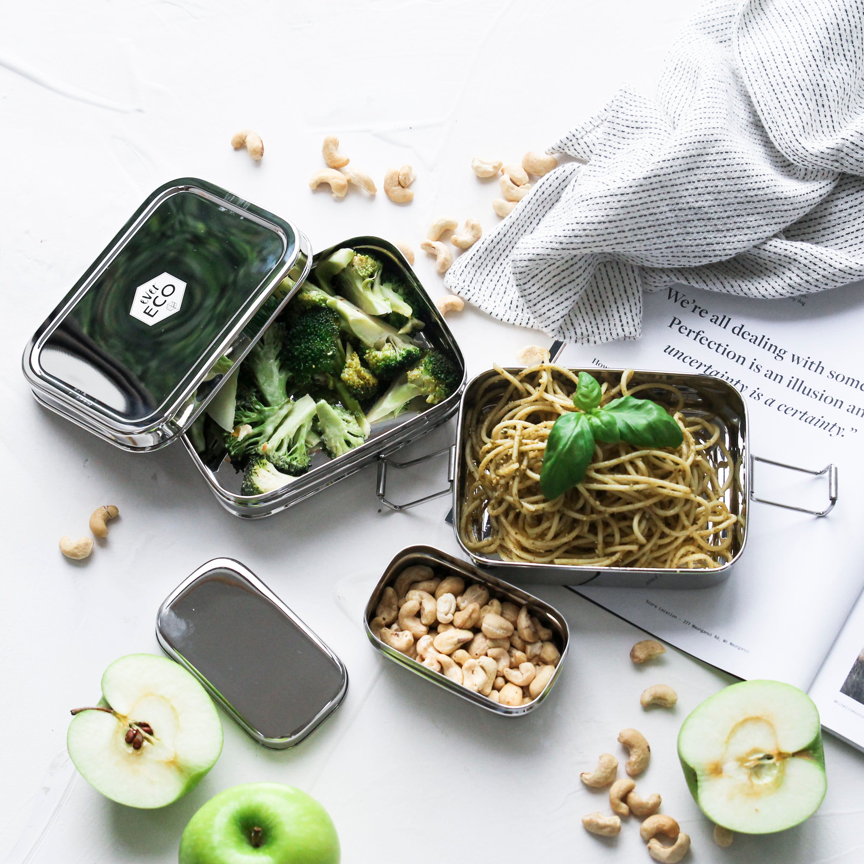 Stackable Bento Box 2 Tier + Mini Container 1200ml